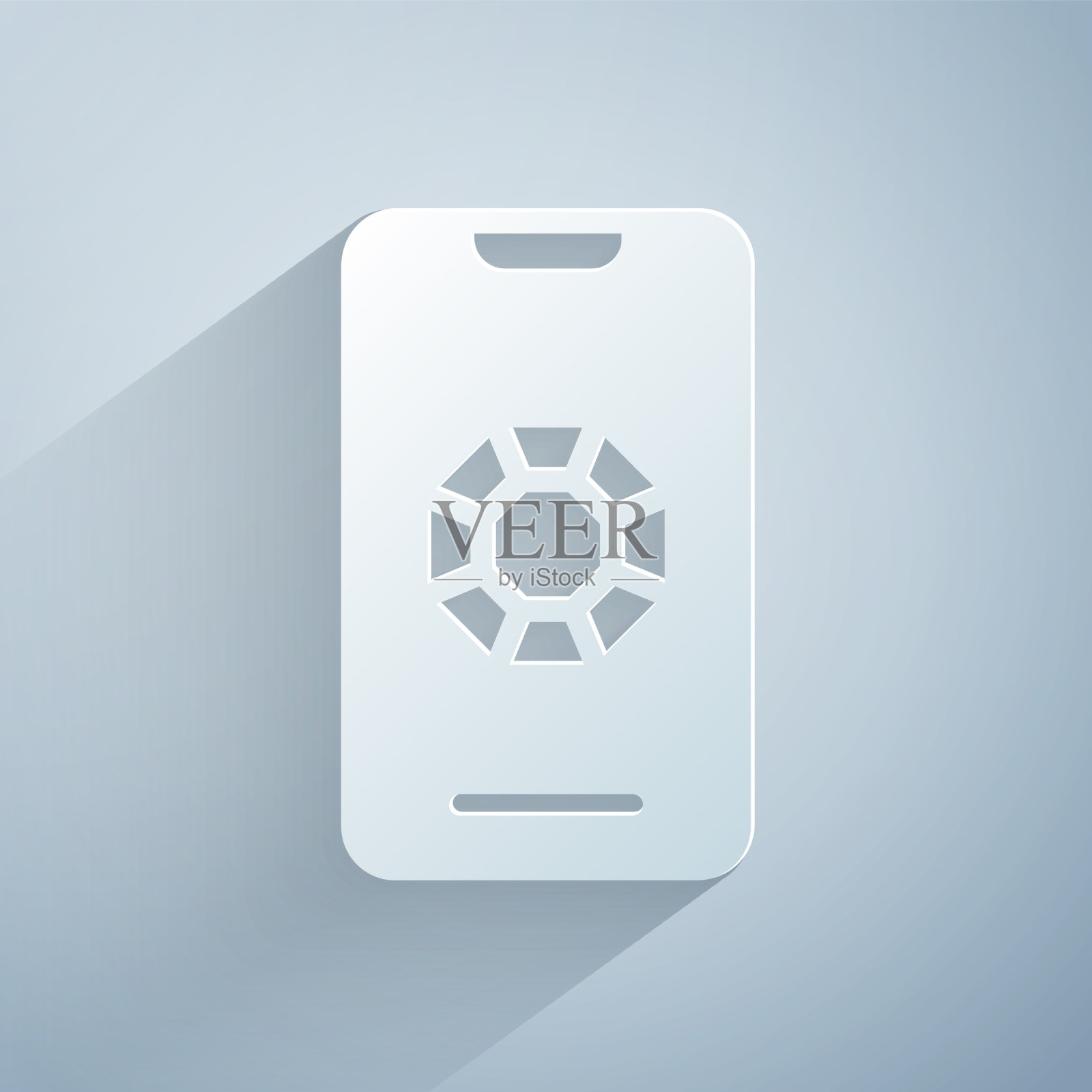 剪纸珠宝网上购物图标孤立上图标素材