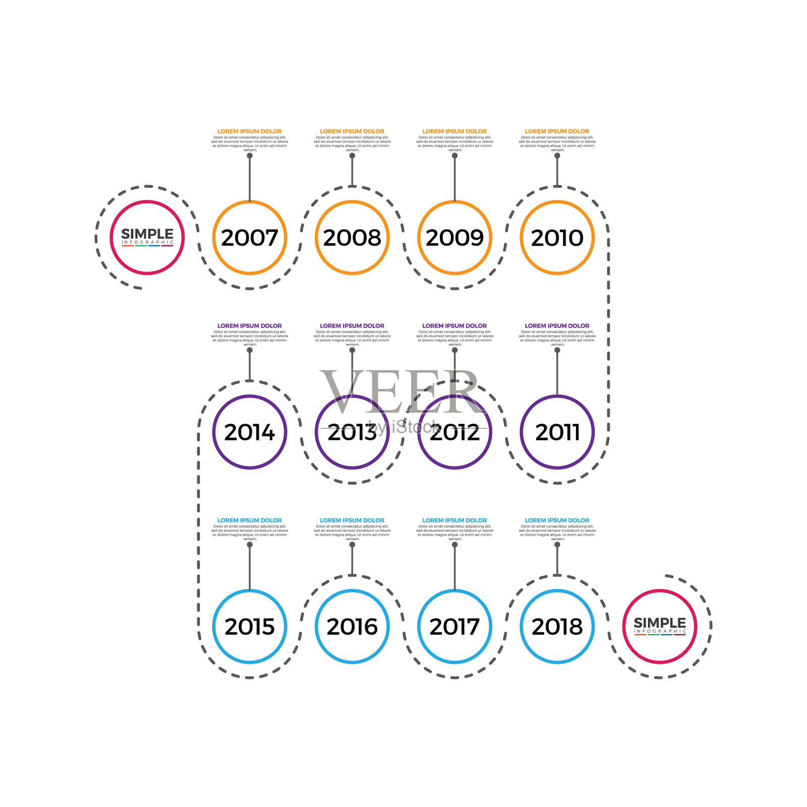 信息图表时间线设计模板每年插画图片素材
