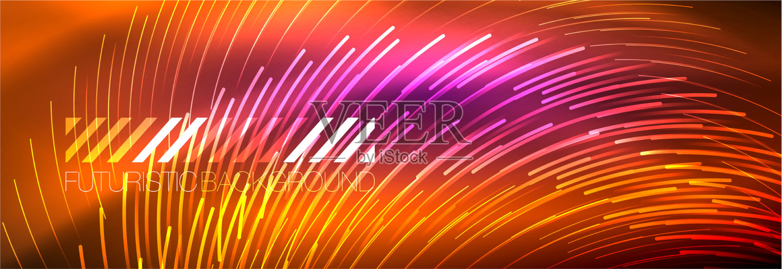 氖发光的线条，神奇的能量和光的运动插画图片素材