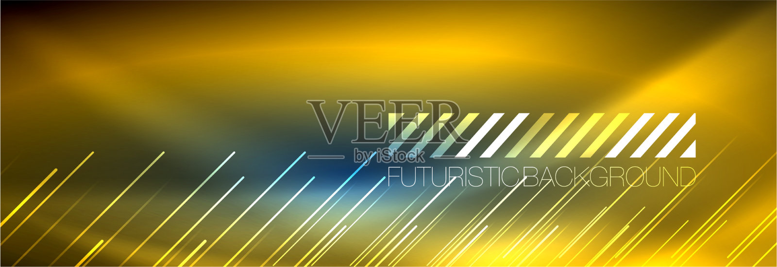 氖发光的线条，神奇的能量和光的运动插画图片素材