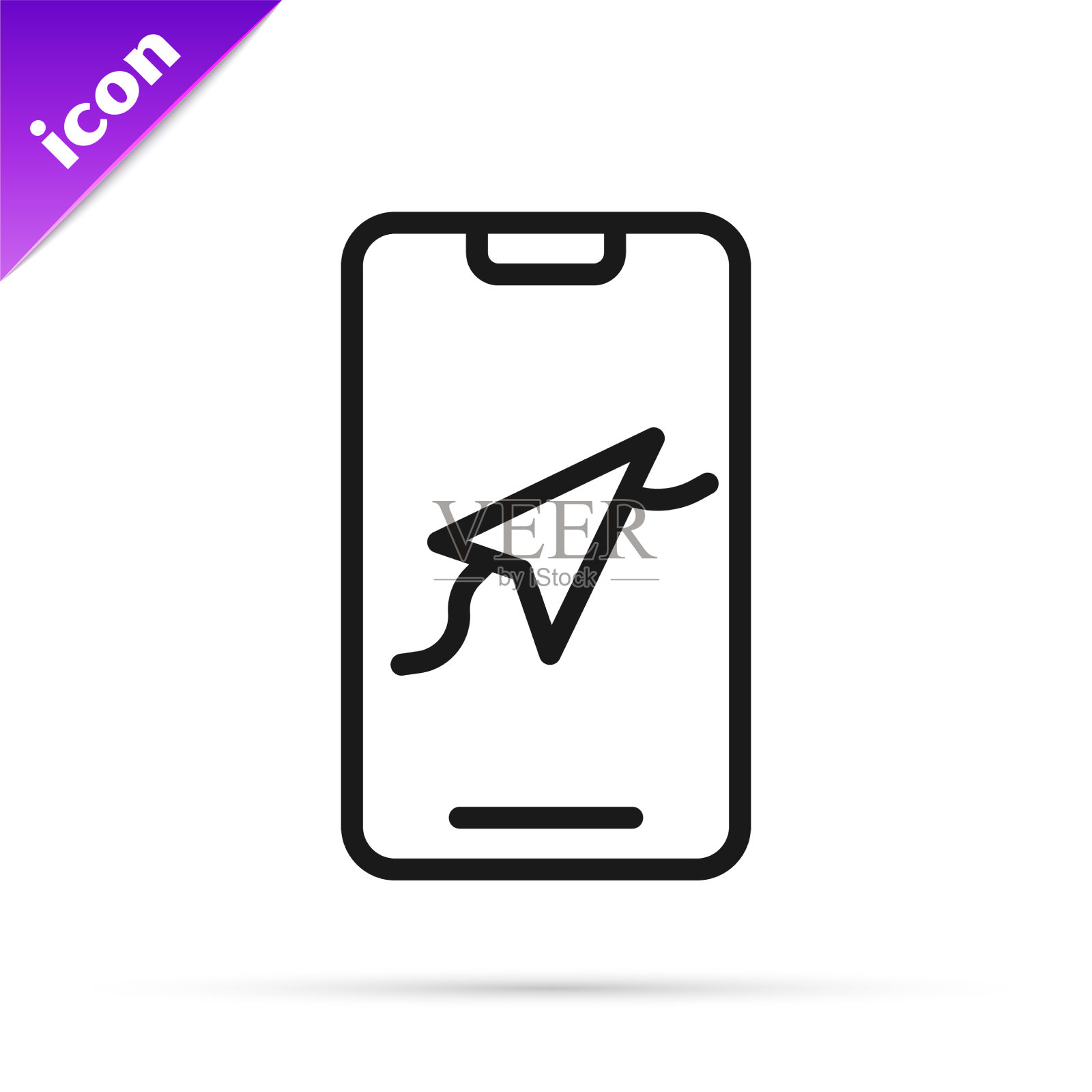 黑线信息图城市地图导航图标图标素材