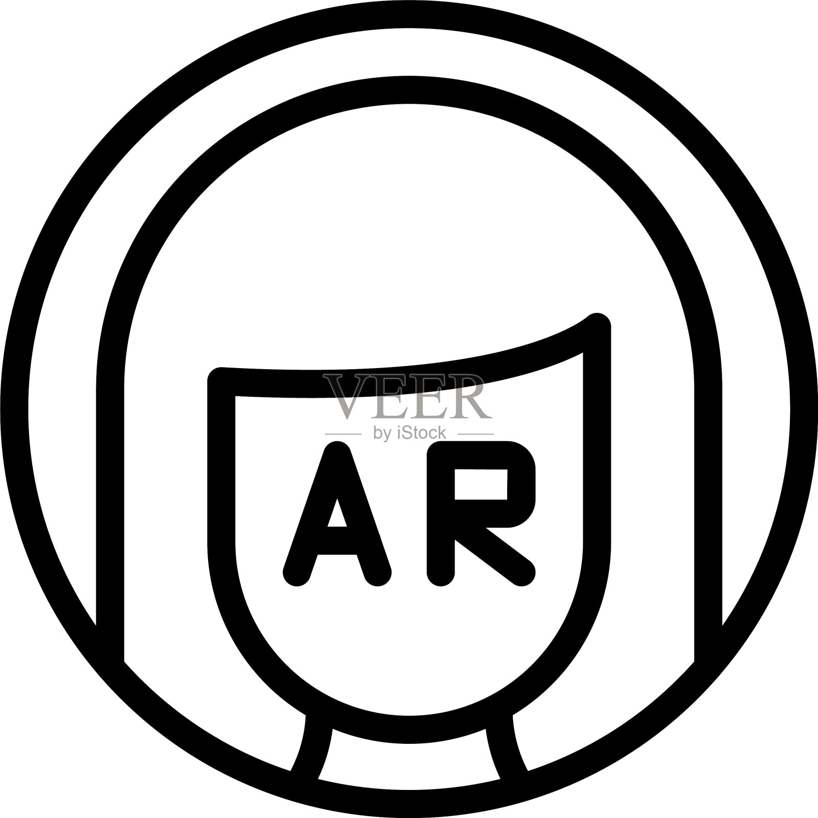 Vr辅助图标轮廓风格插画图片素材