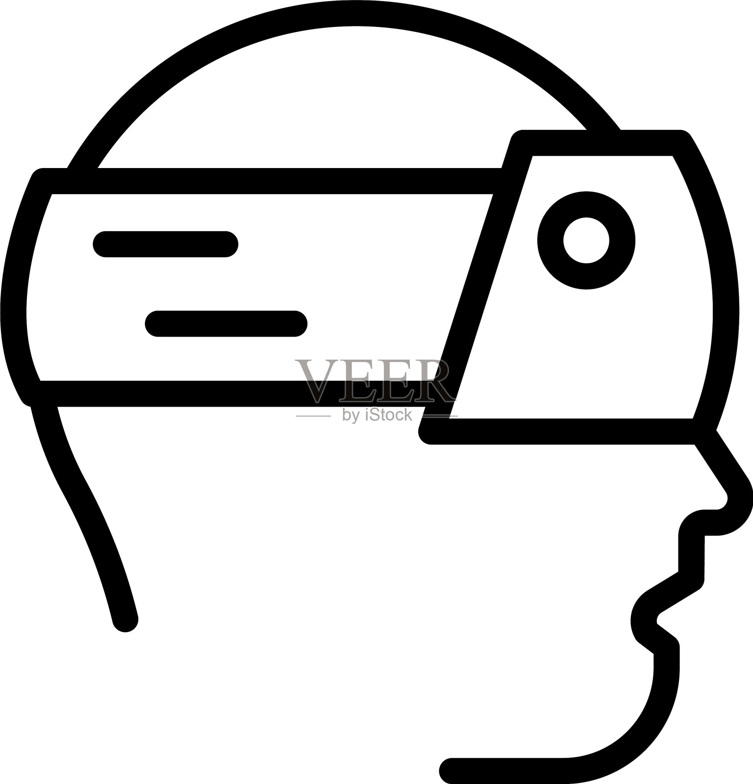 头护目镜图标轮廓风格插画图片素材