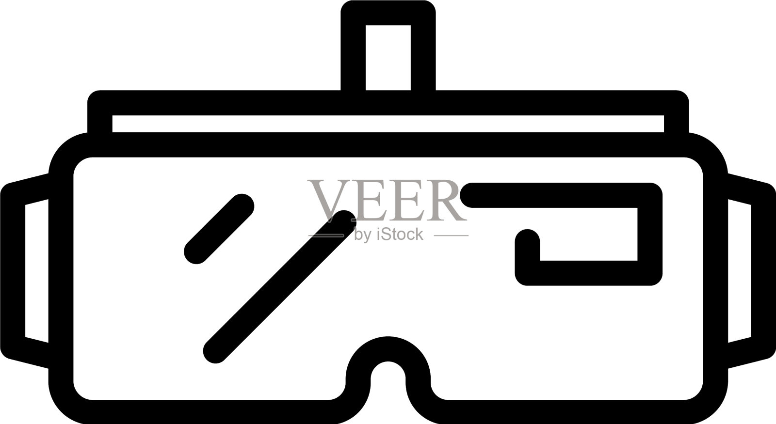 护目镜视觉图标轮廓风格插画图片素材