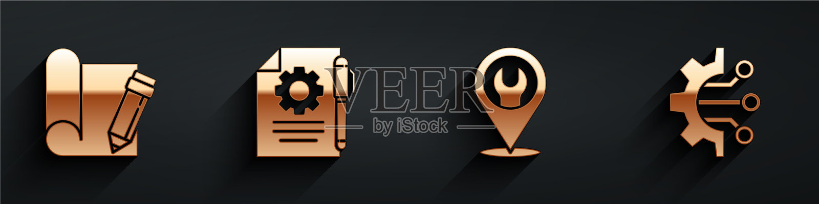 设置画纸和铅笔文件设置图标素材