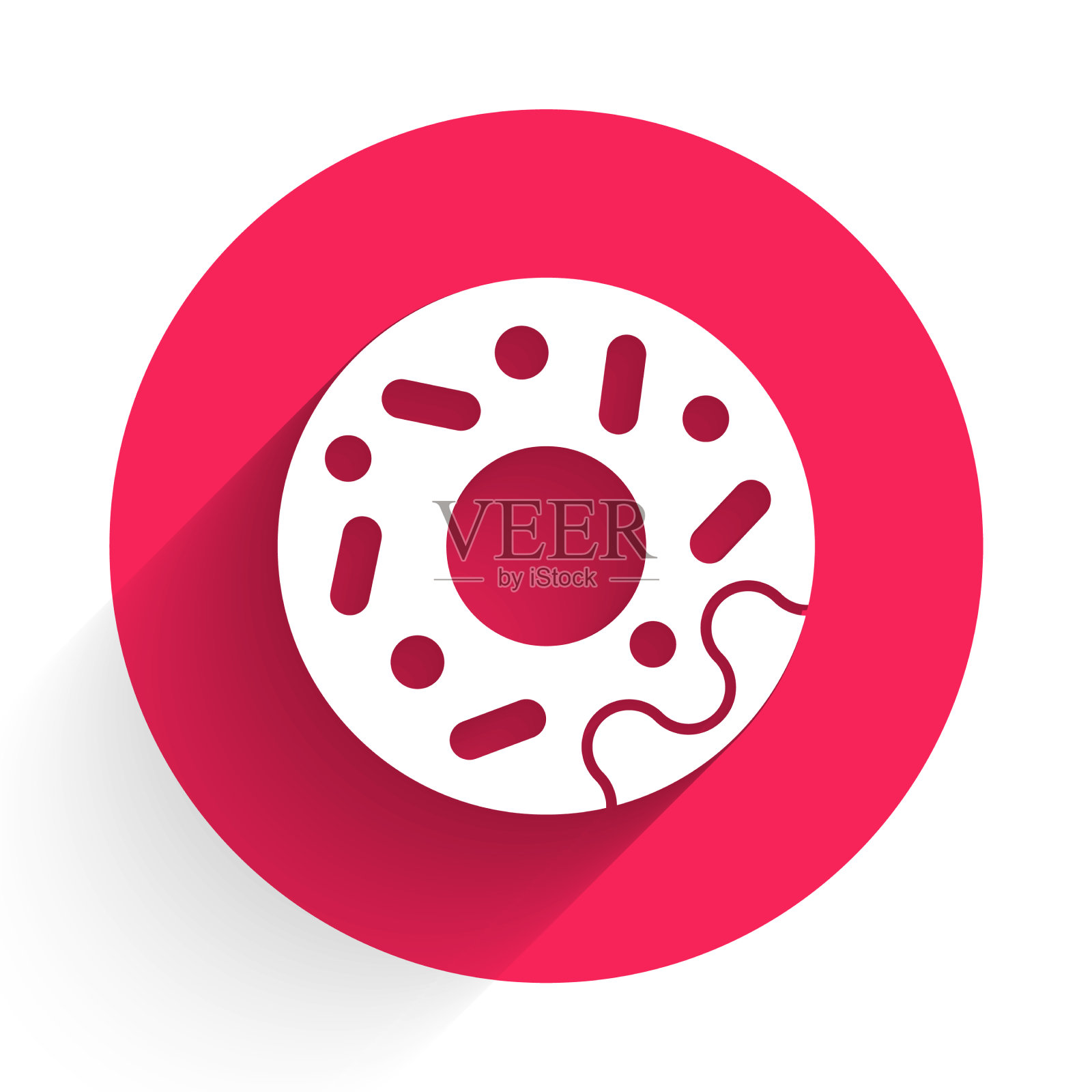 白色甜甜圈与甜釉图标隔离插画图片素材