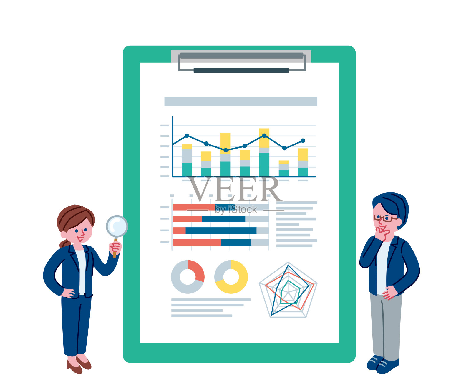 活页夹和商人插图插画图片素材