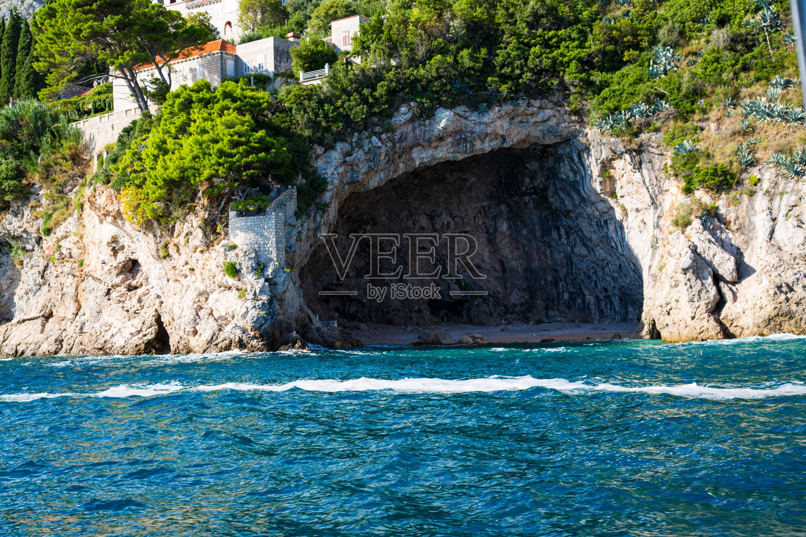 海岸从海的细节照片摄影图片