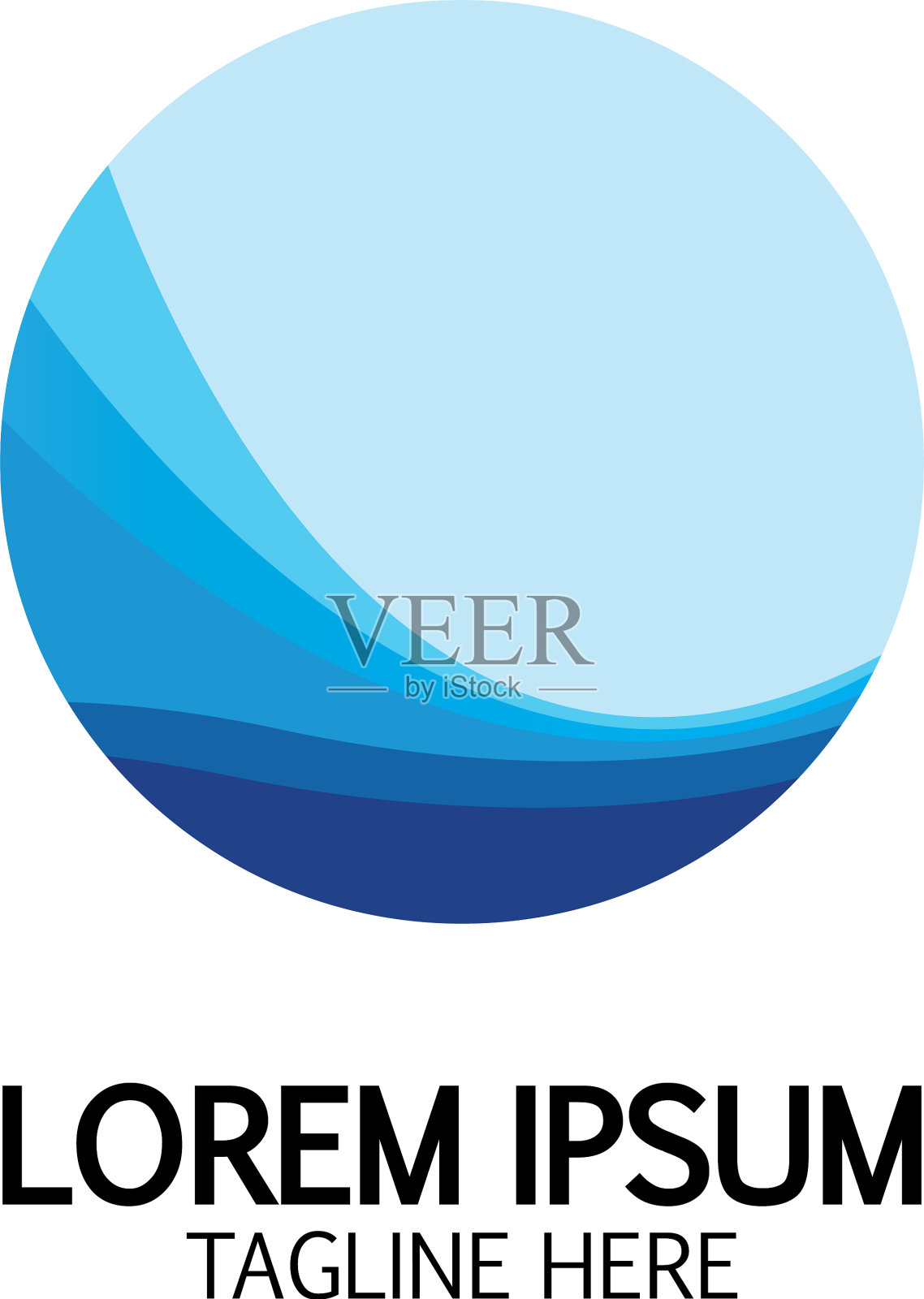 孤立的圆形标志蓝色标志字体插画图片素材