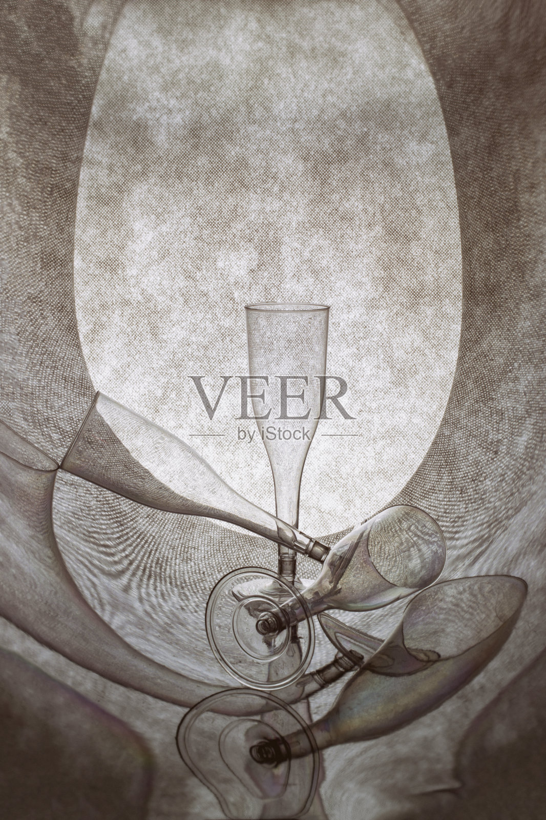 抽象静物与玻璃在反射表面照片摄影图片