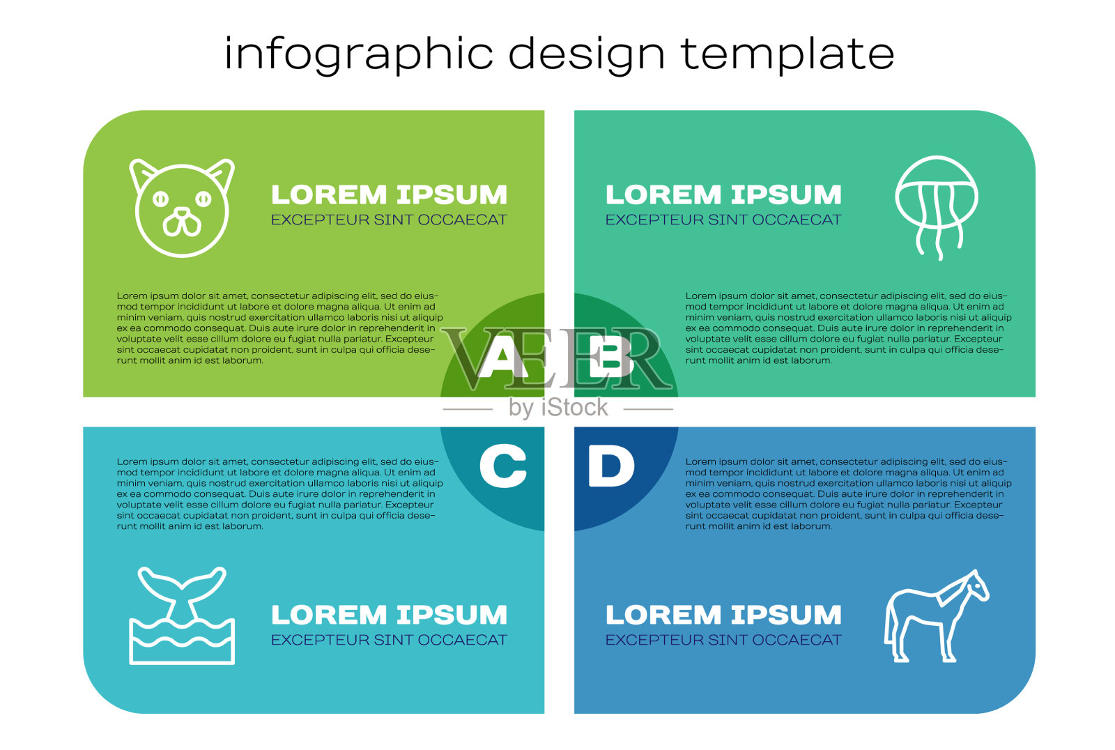 在海浪猫马中设线捕鲸尾插画图片素材