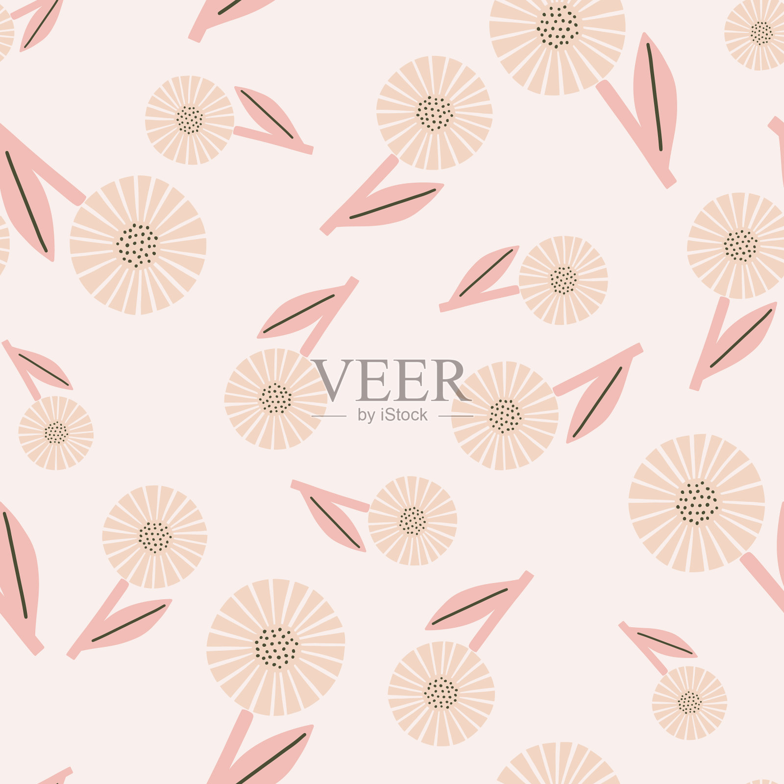 随机无缝模式与淡粉色抽象插画图片素材