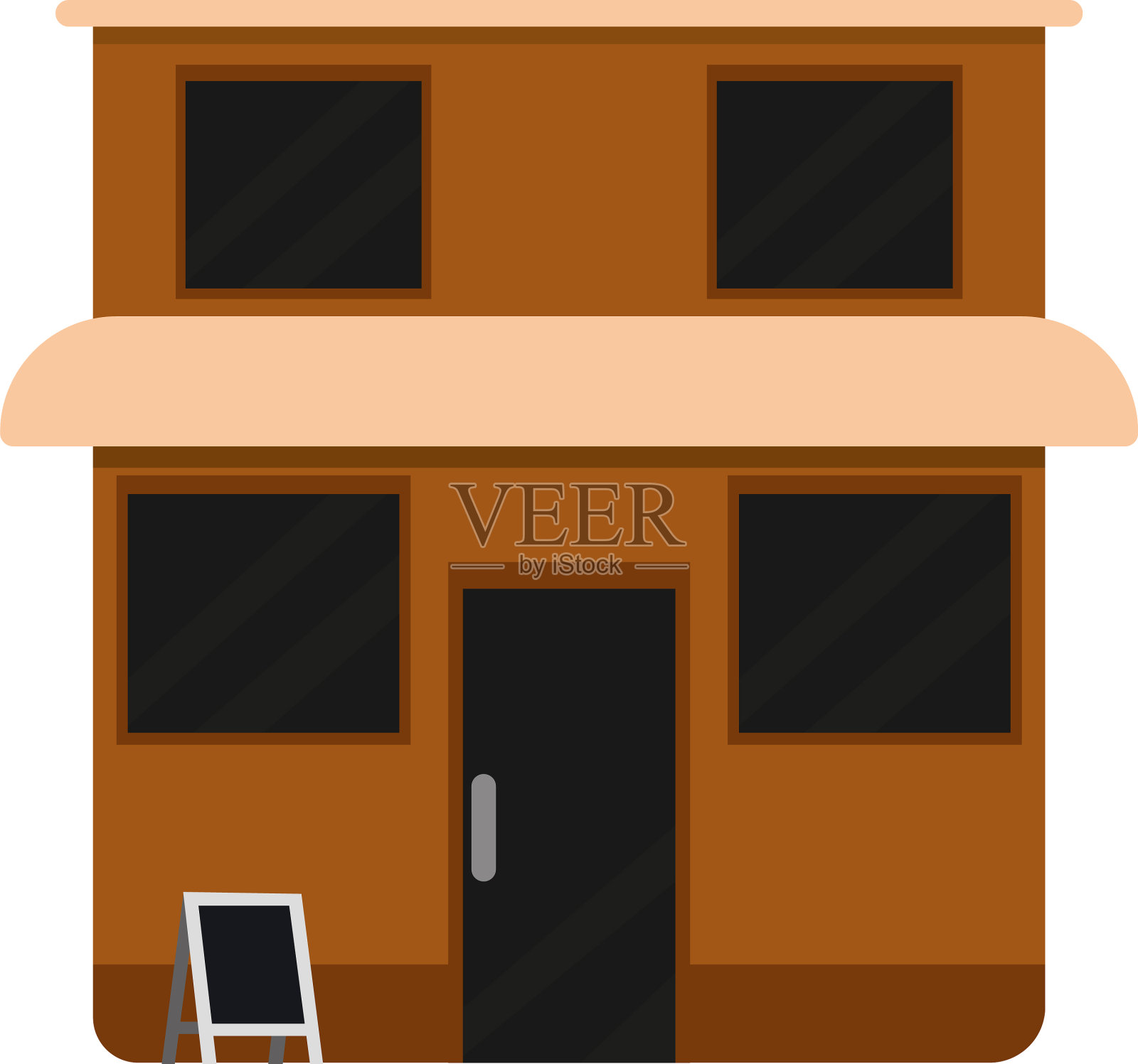 孤立的商铺建筑图标插画图片素材