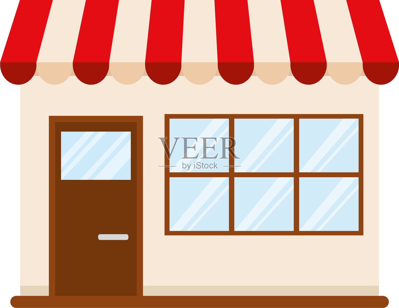 孤立的商铺建筑图标插画图片素材