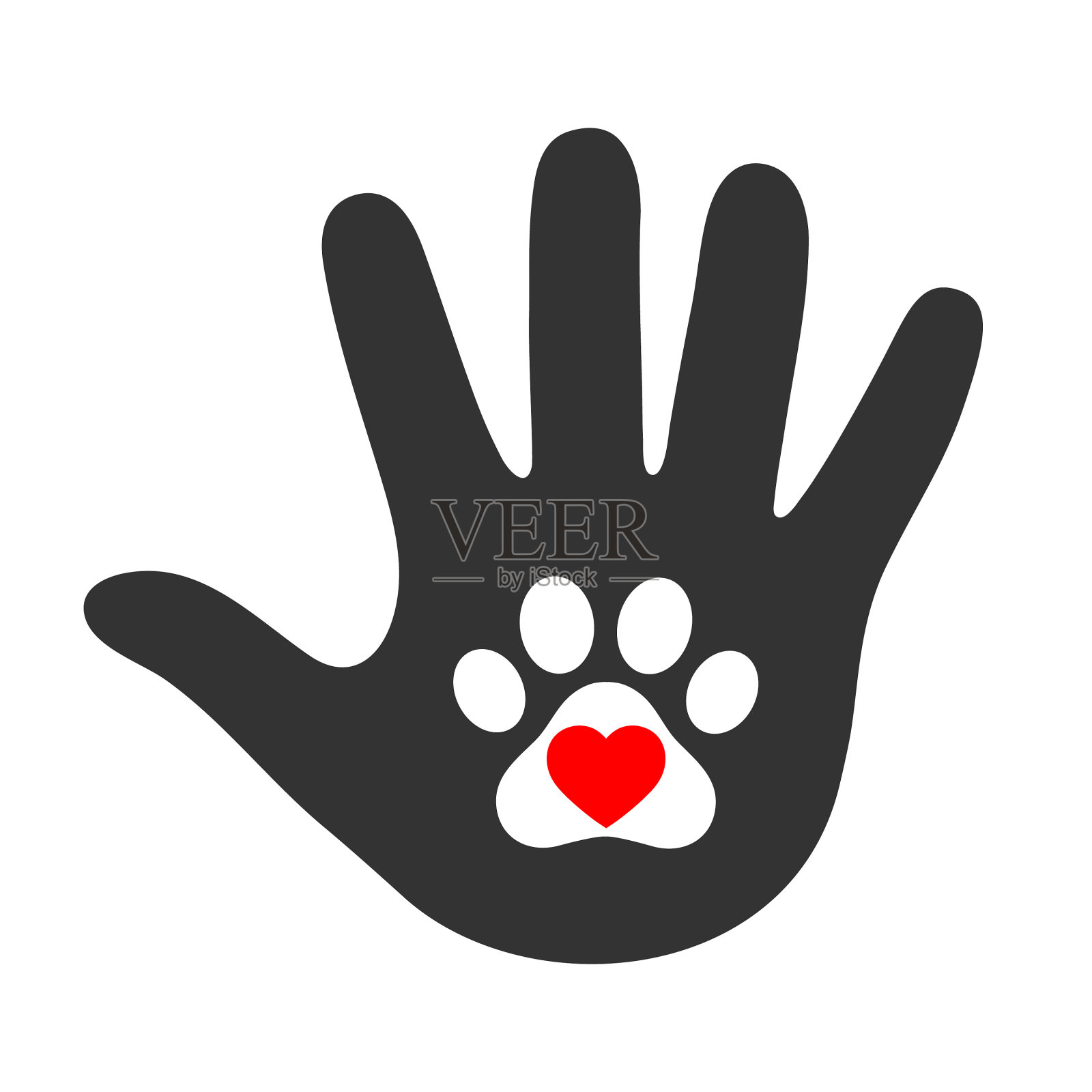 孩子的手握着爪子的象征设计元素图片