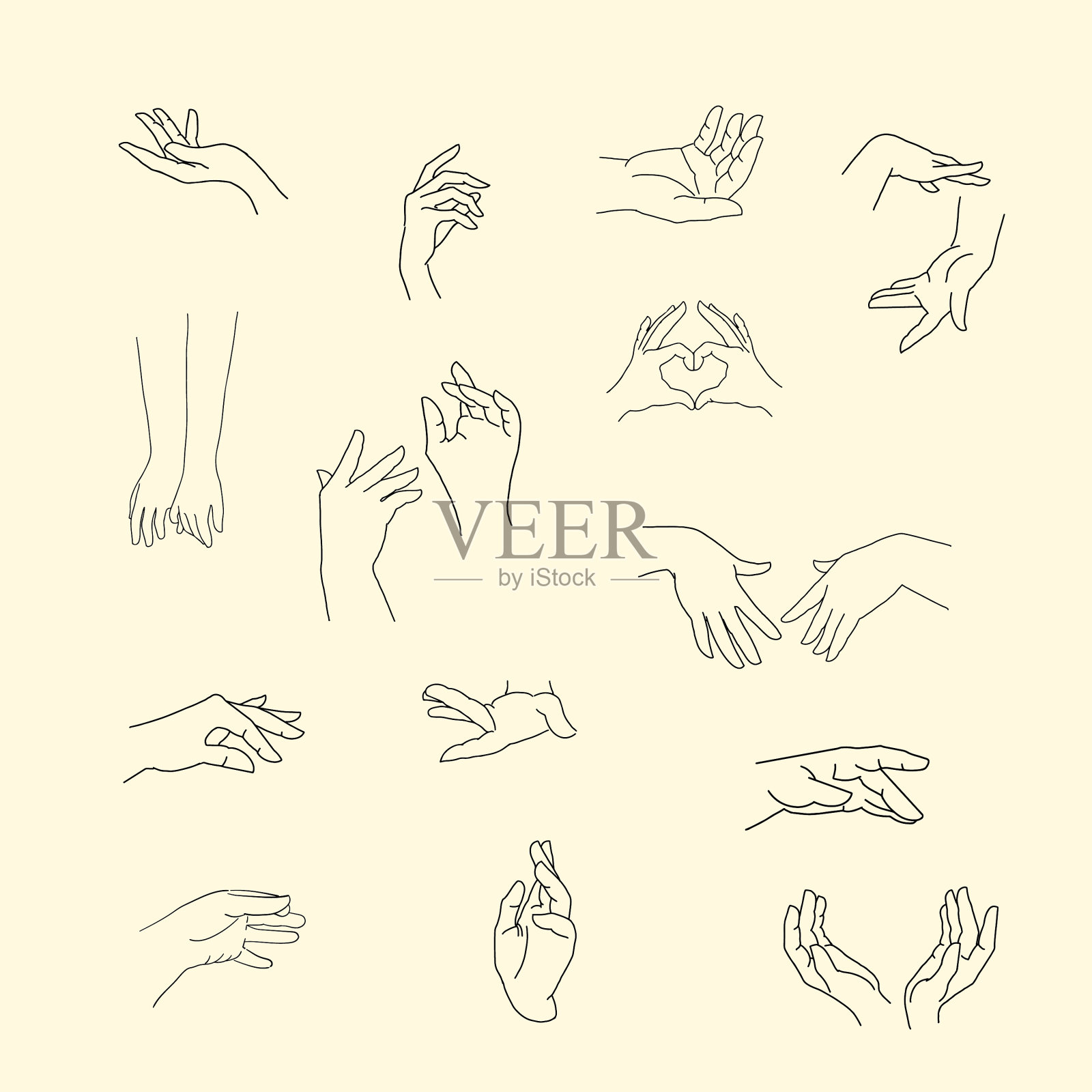 手势草图插画图片素材