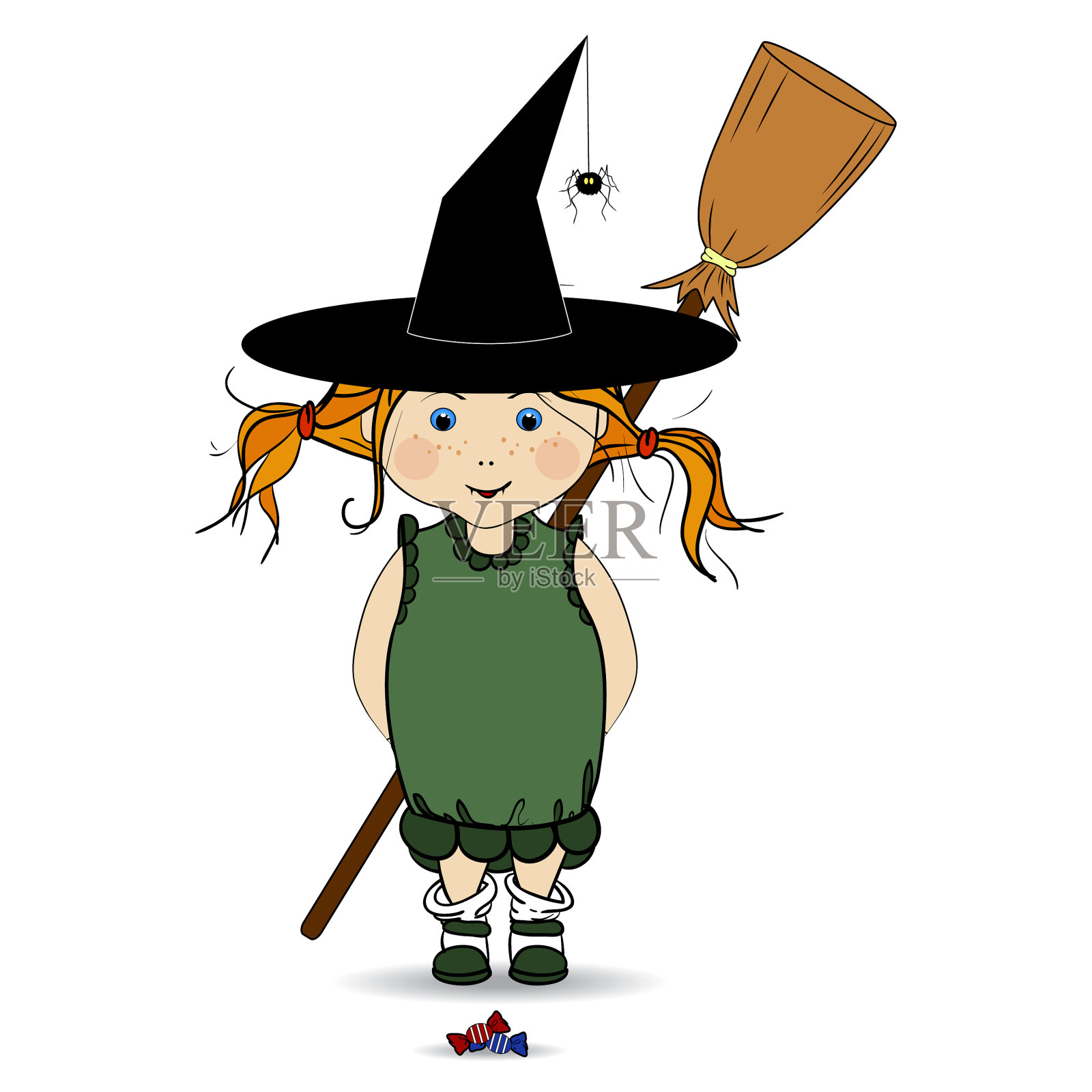 卡通手画了一个快乐的万圣节孩子设计元素图片