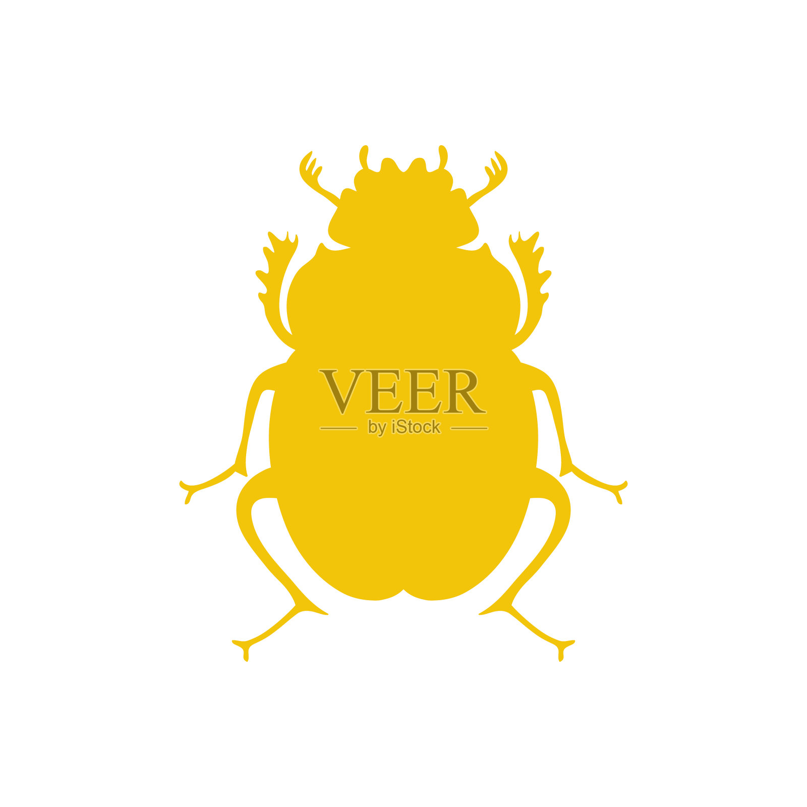 黑甲虫埃及符号瓢虫标志设计元素图片