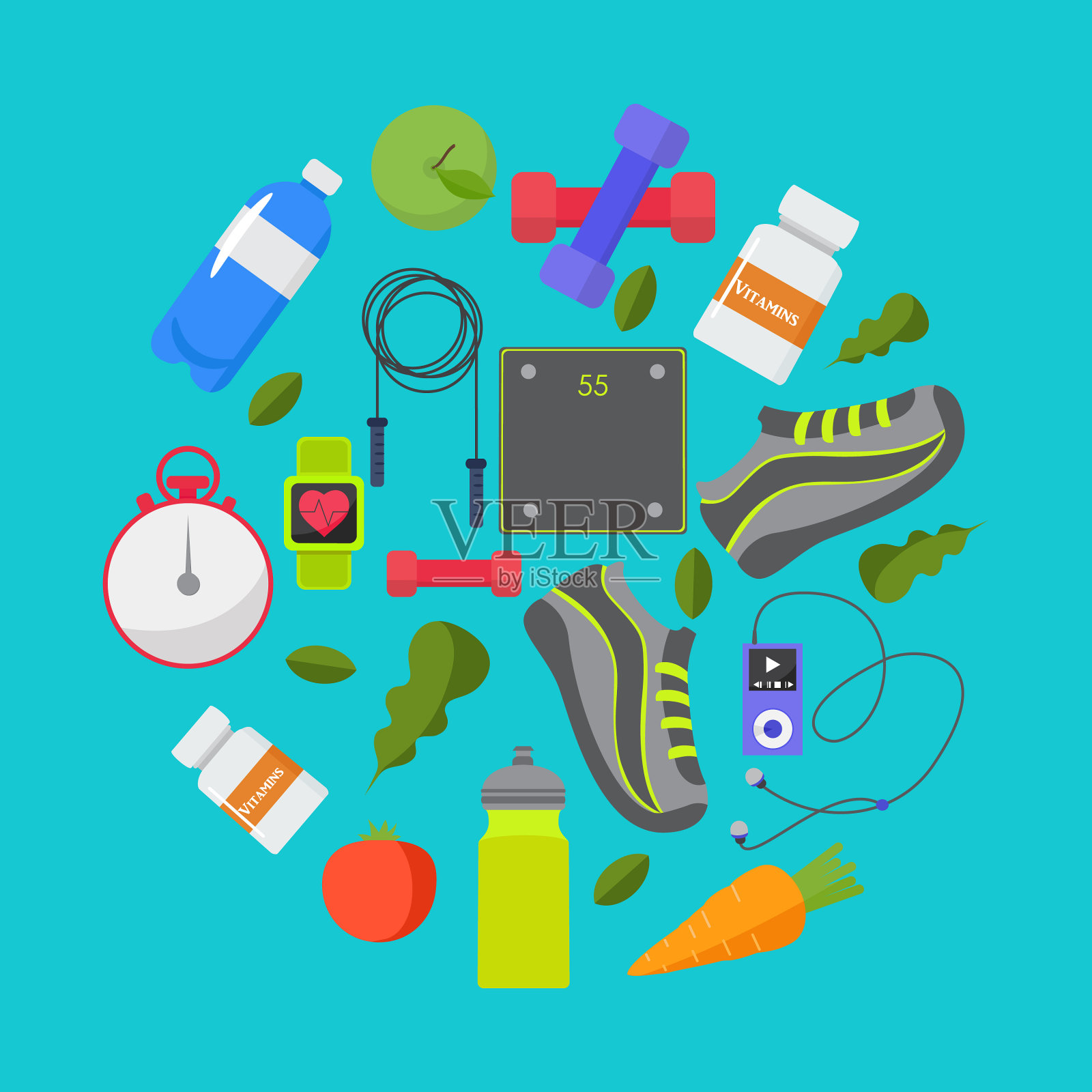 循环概念运动健身健康插画图片素材