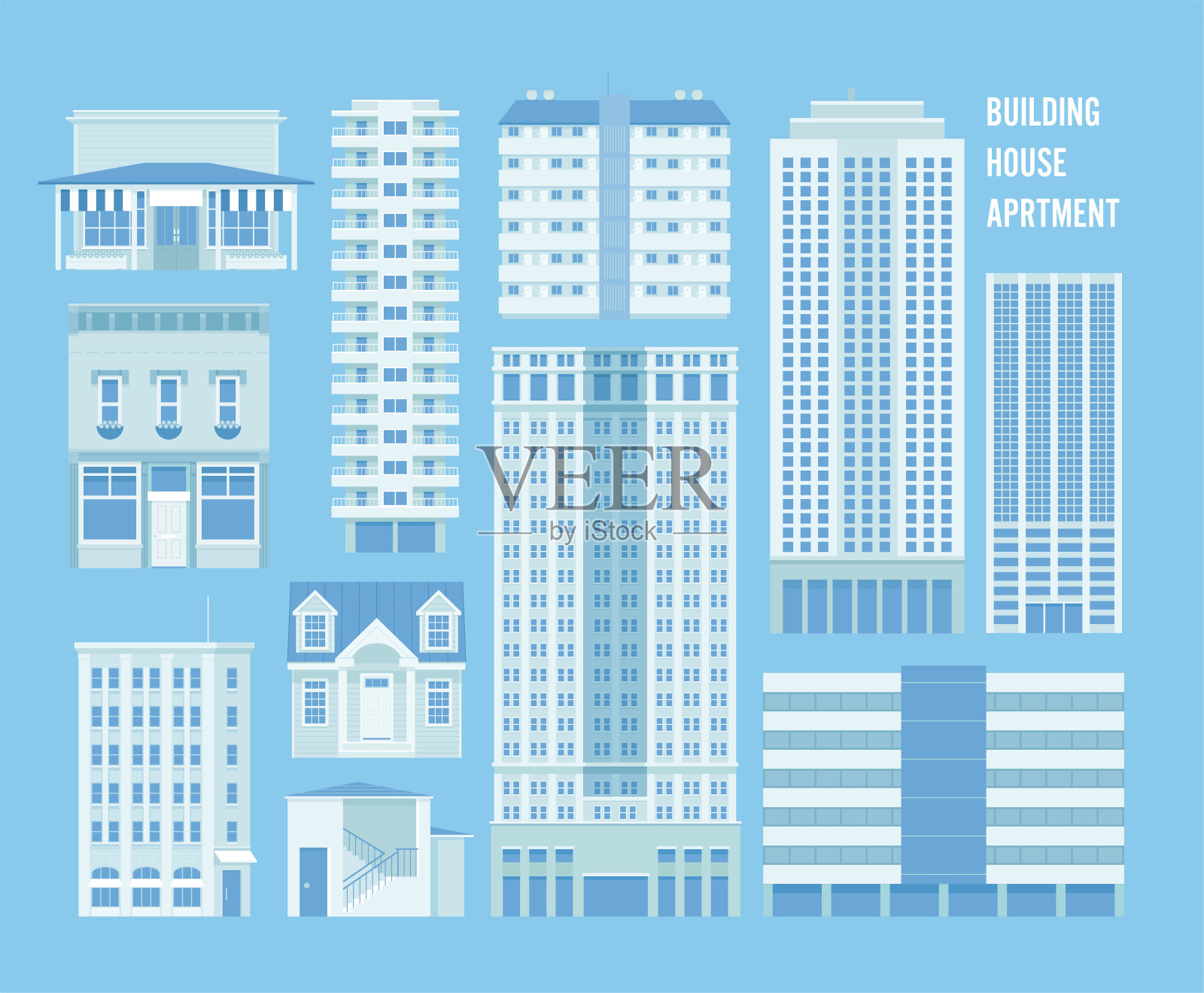 城市建设组插画图片素材