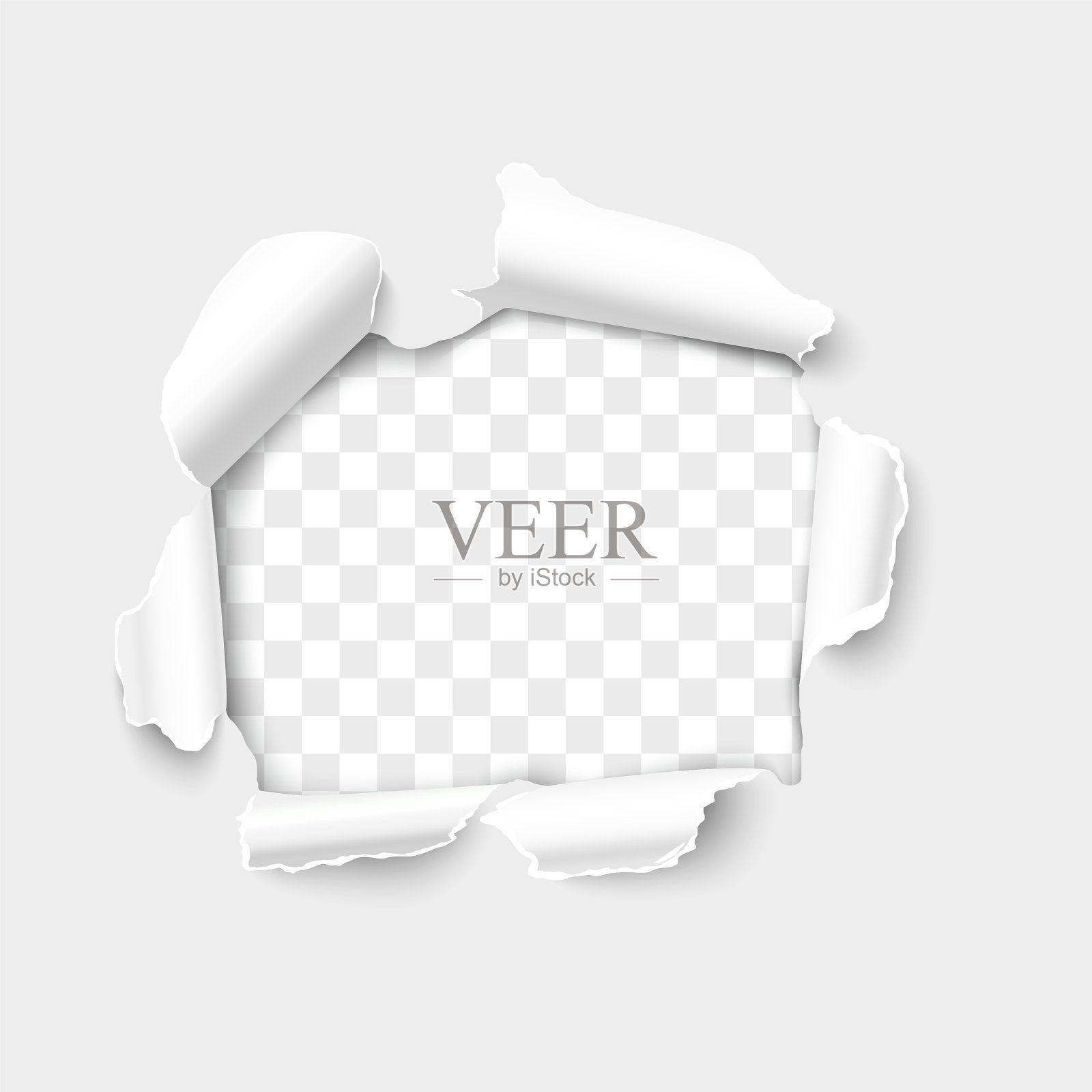 孔纸撕裂边缘逼真3d插画图片素材