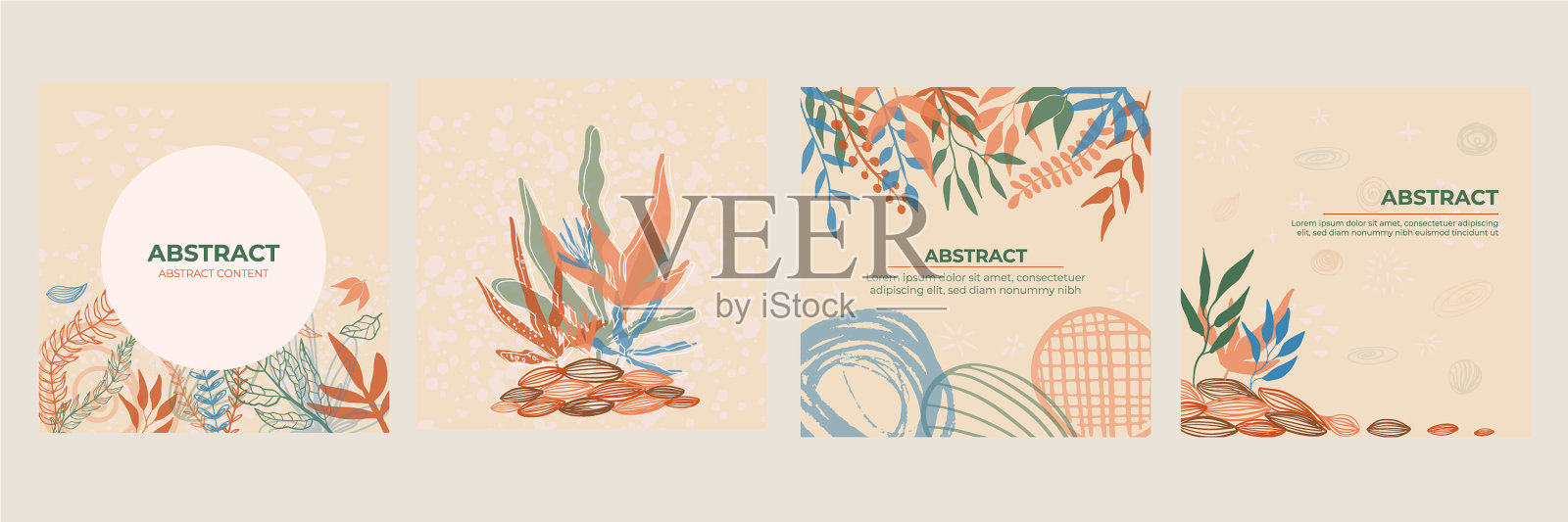 为instagram设置抽象花卉背景图标素材