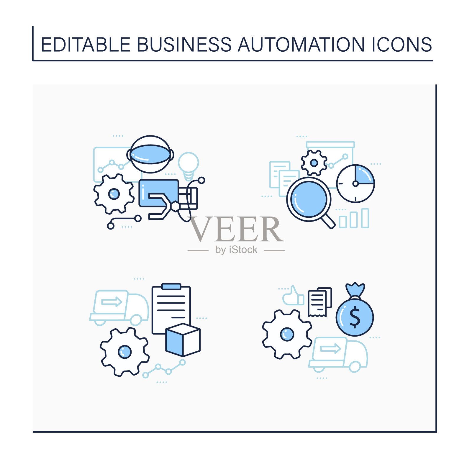 业务自动化线图标设置图标素材