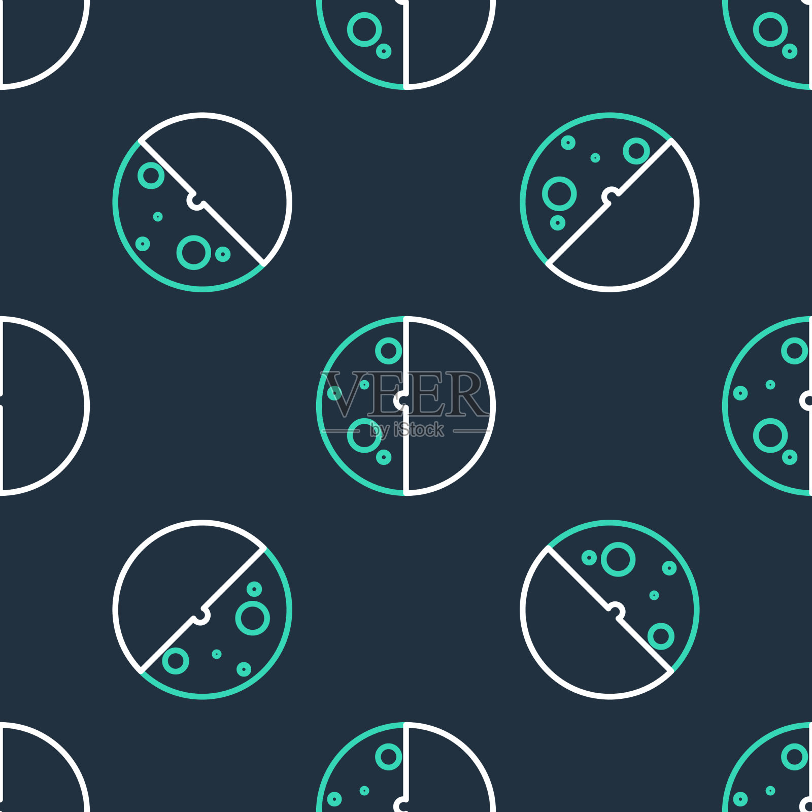 线日食太阳图标隔离无缝插画图片素材