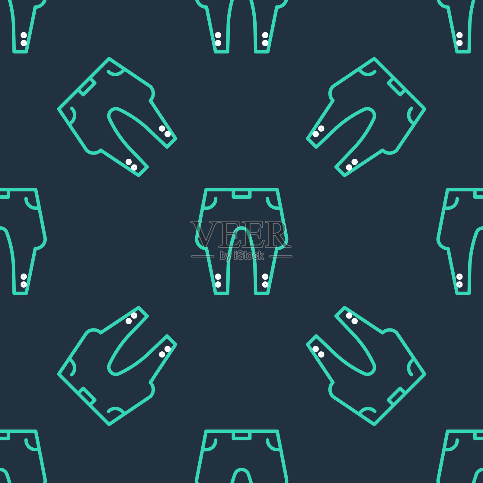 线裤图标隔离无缝模式上的黑色插画图片素材