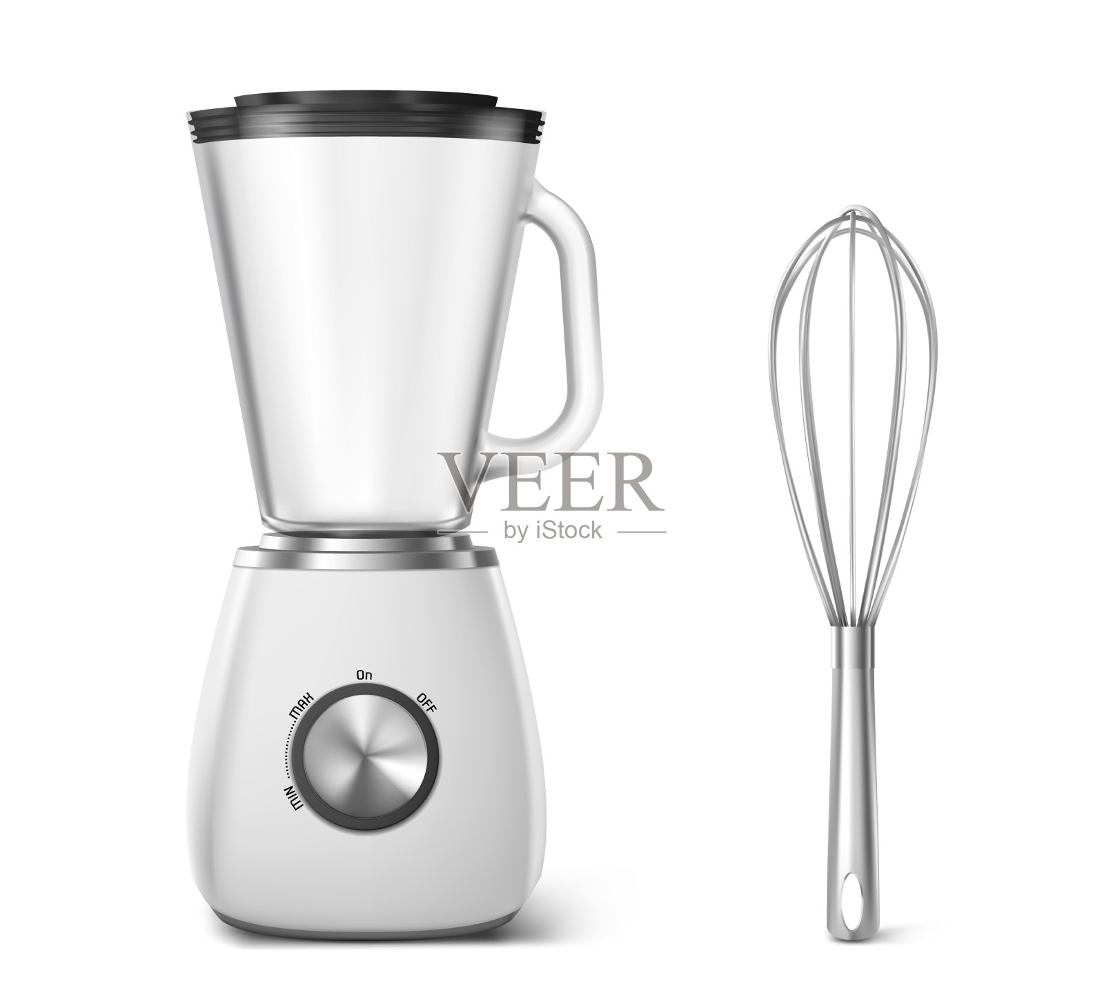 厨房电器，电动搅拌机和手打蛋器设计元素图片