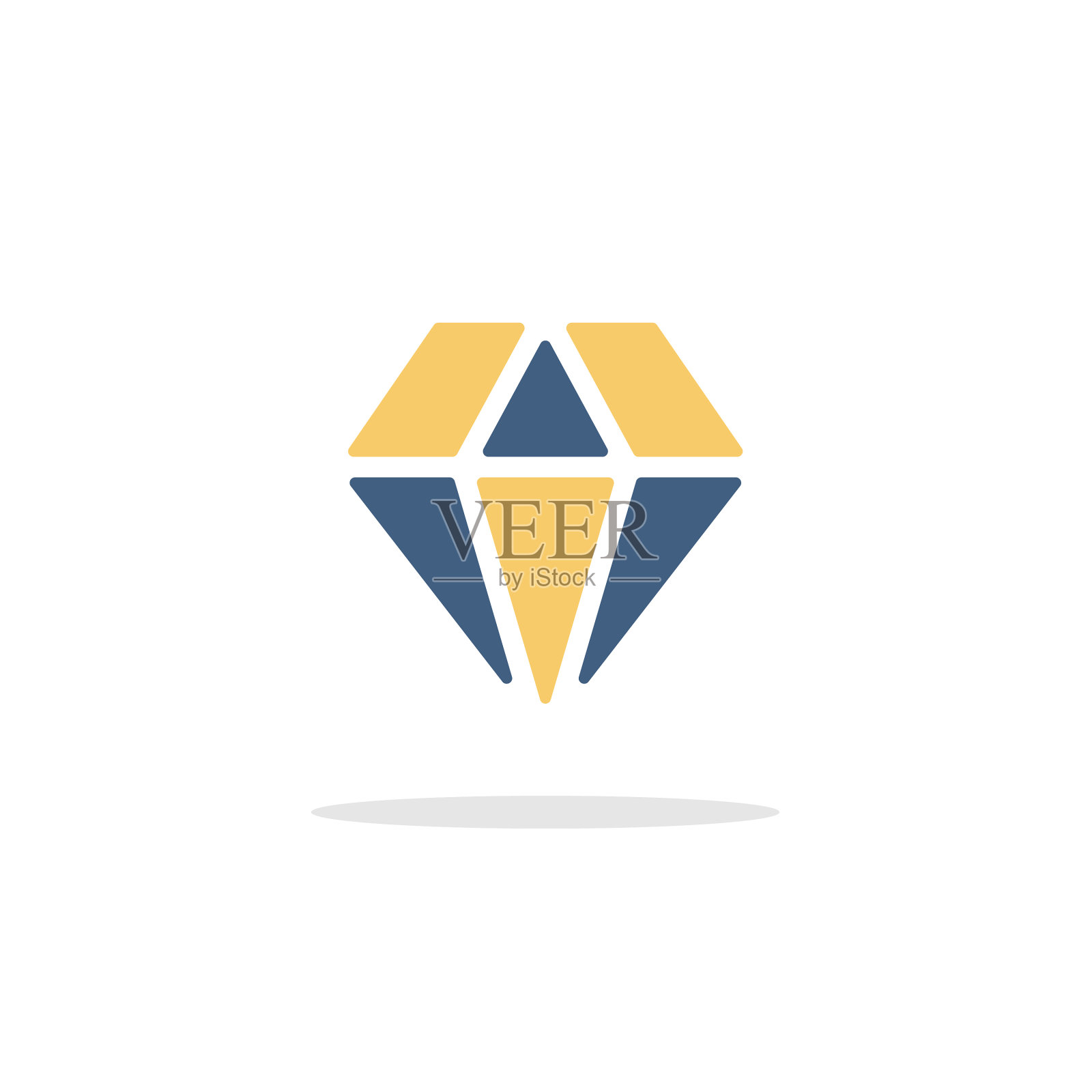 钻石珠宝与奢侈品的象征与影子图标素材