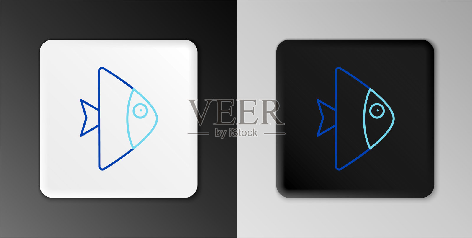 线鱼图标孤立在灰色背景图标素材