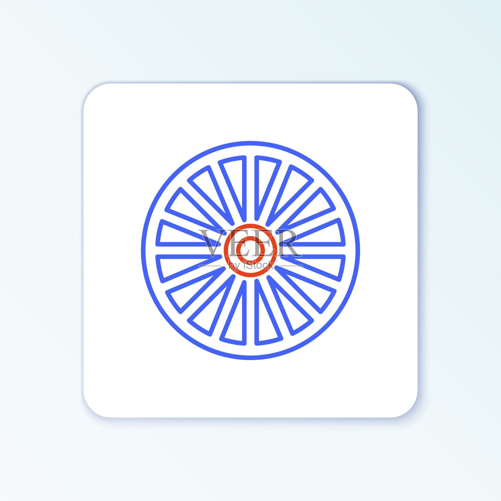 线合金车轮为汽车图标隔离在白色插画图片素材