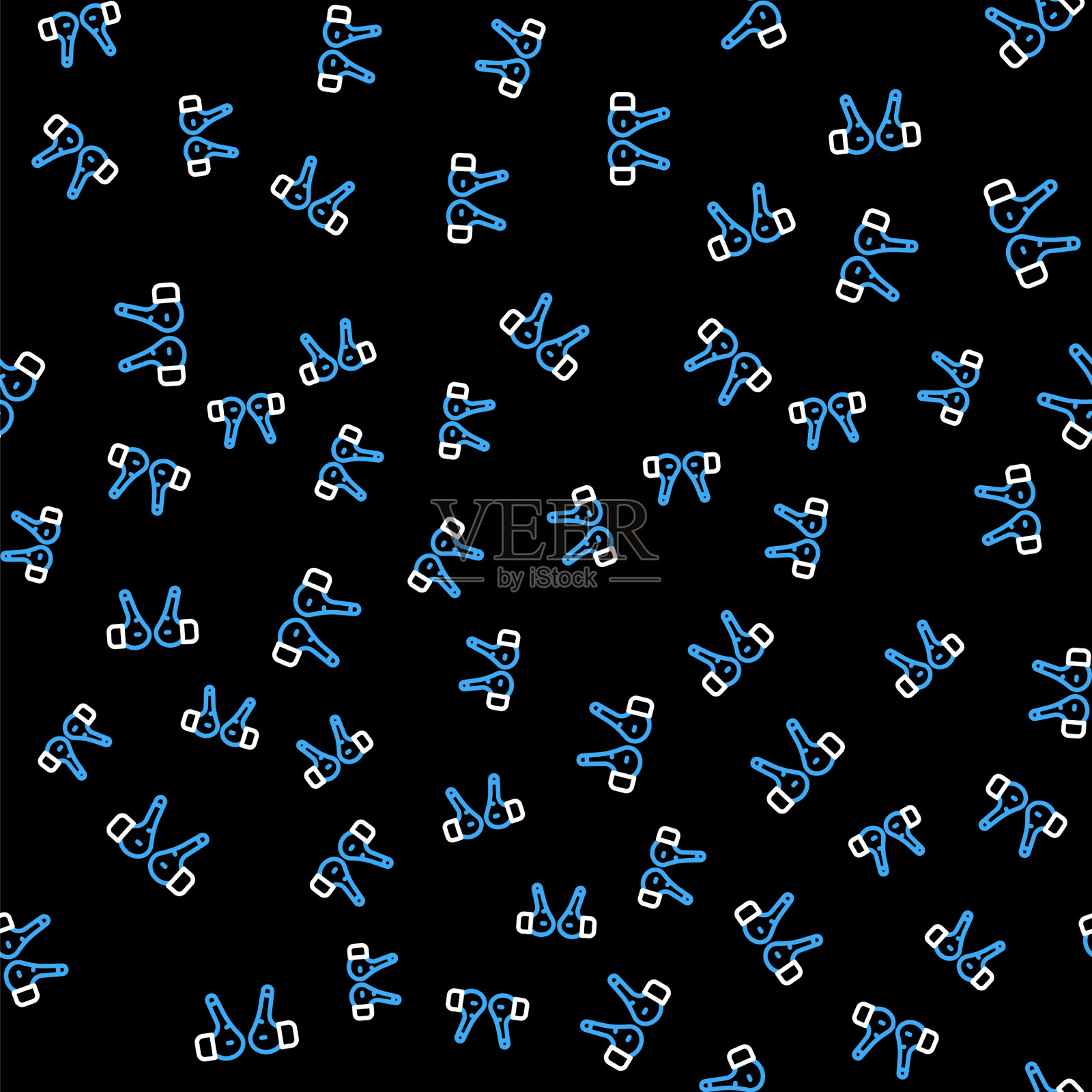 线空气耳机图标图标隔离无缝插画图片素材