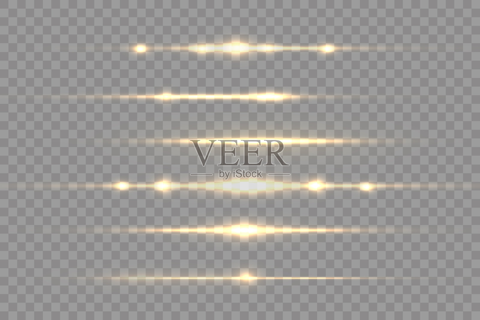 黄灿灿的光，灿烂的阳光，明亮的闪光。插画图片素材