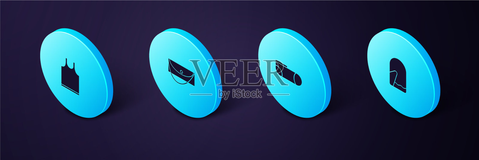 套等距圣诞手套运动袜子图标素材