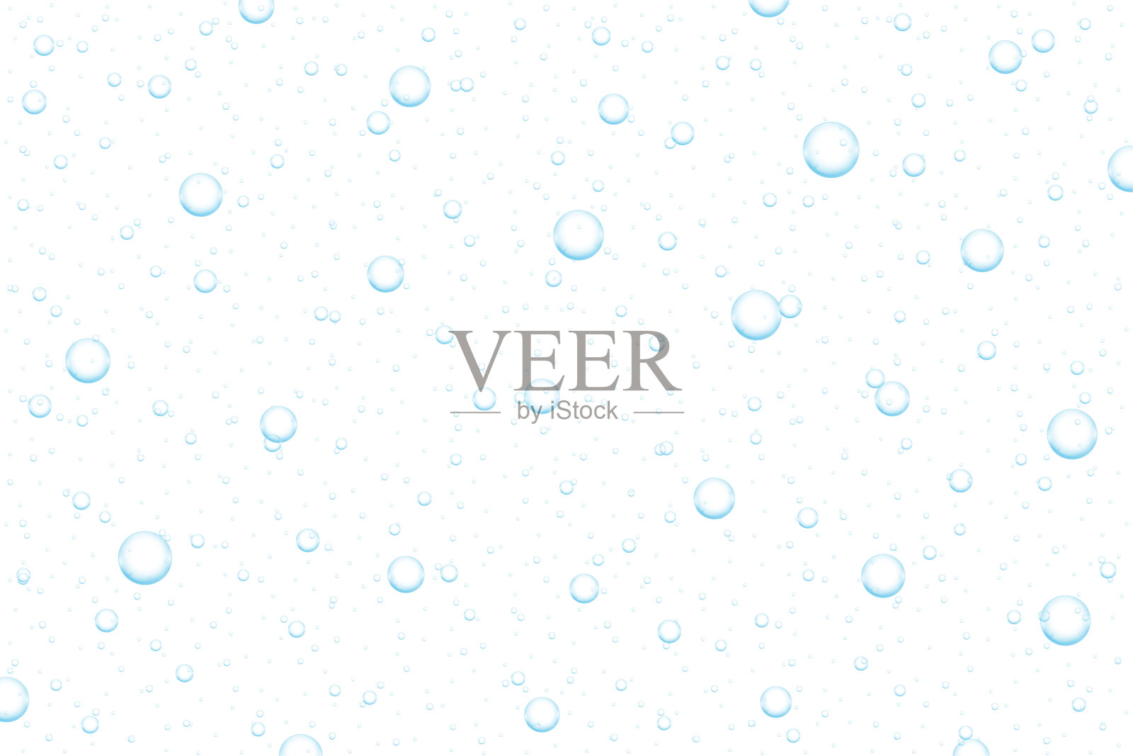 现实的水滴凝聚在白色的背景。雨滴滴在透明的表面。纯气泡孤立矢量插图插画图片素材