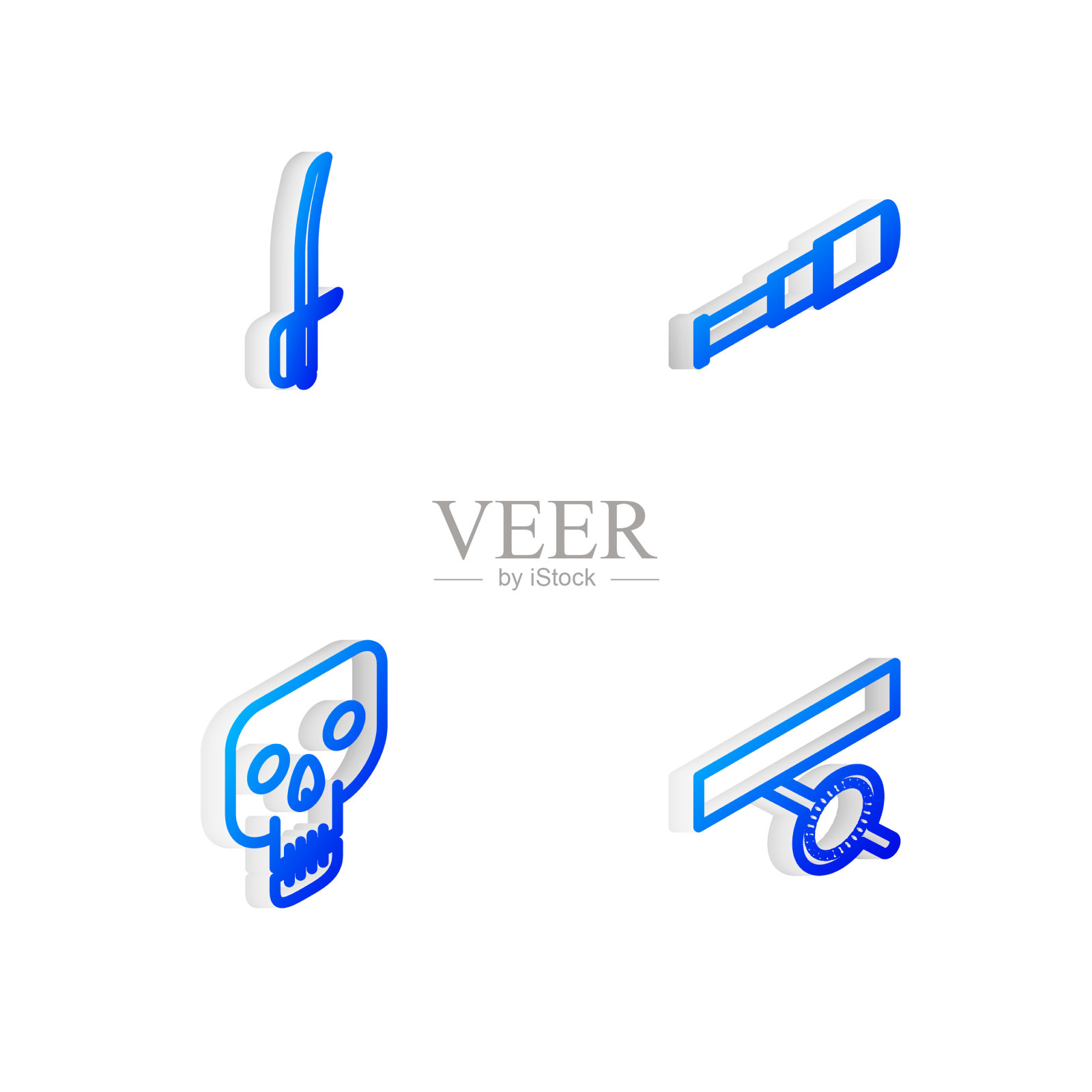 设置等距线望远镜镜头海盗图标素材