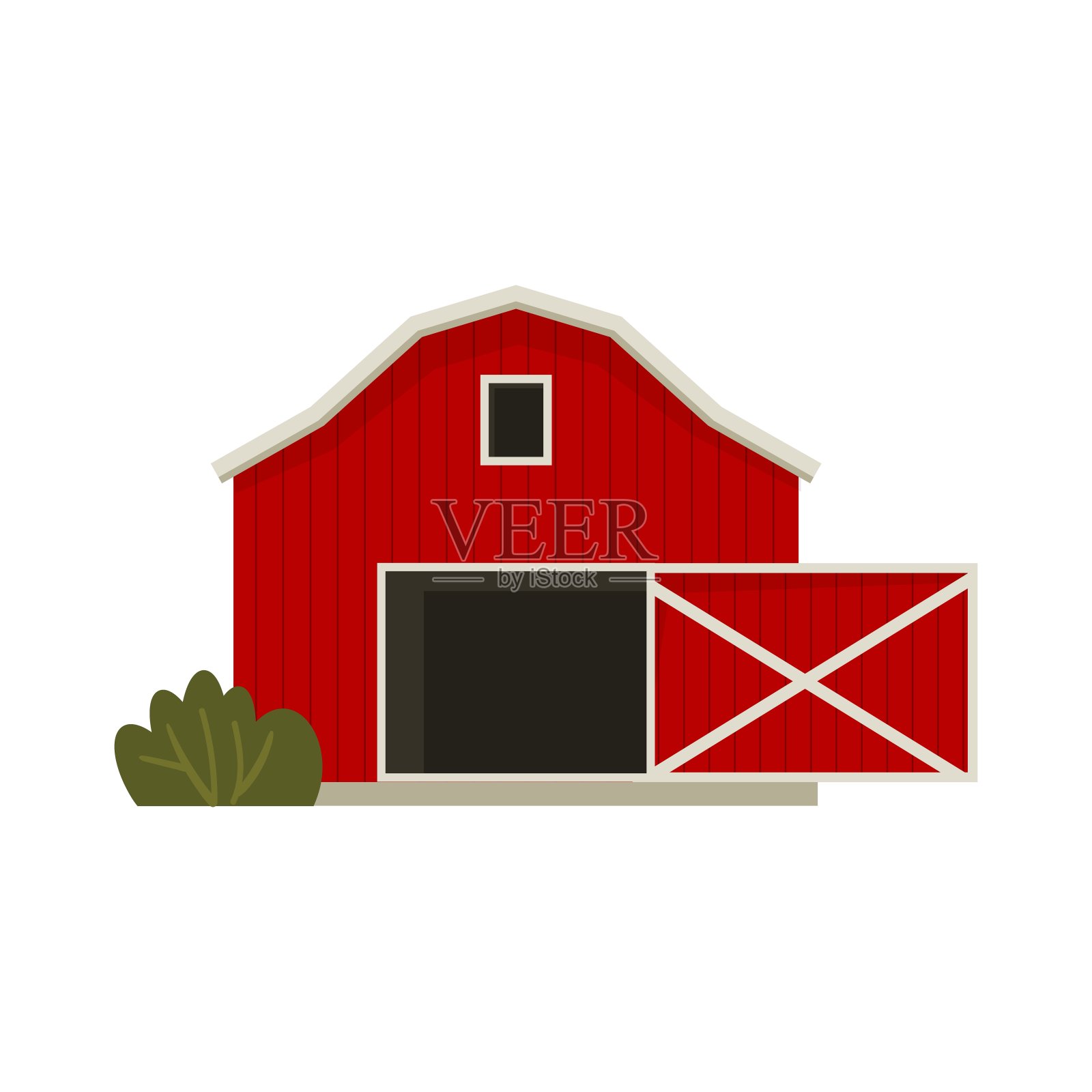 红色谷仓农场插画图片素材