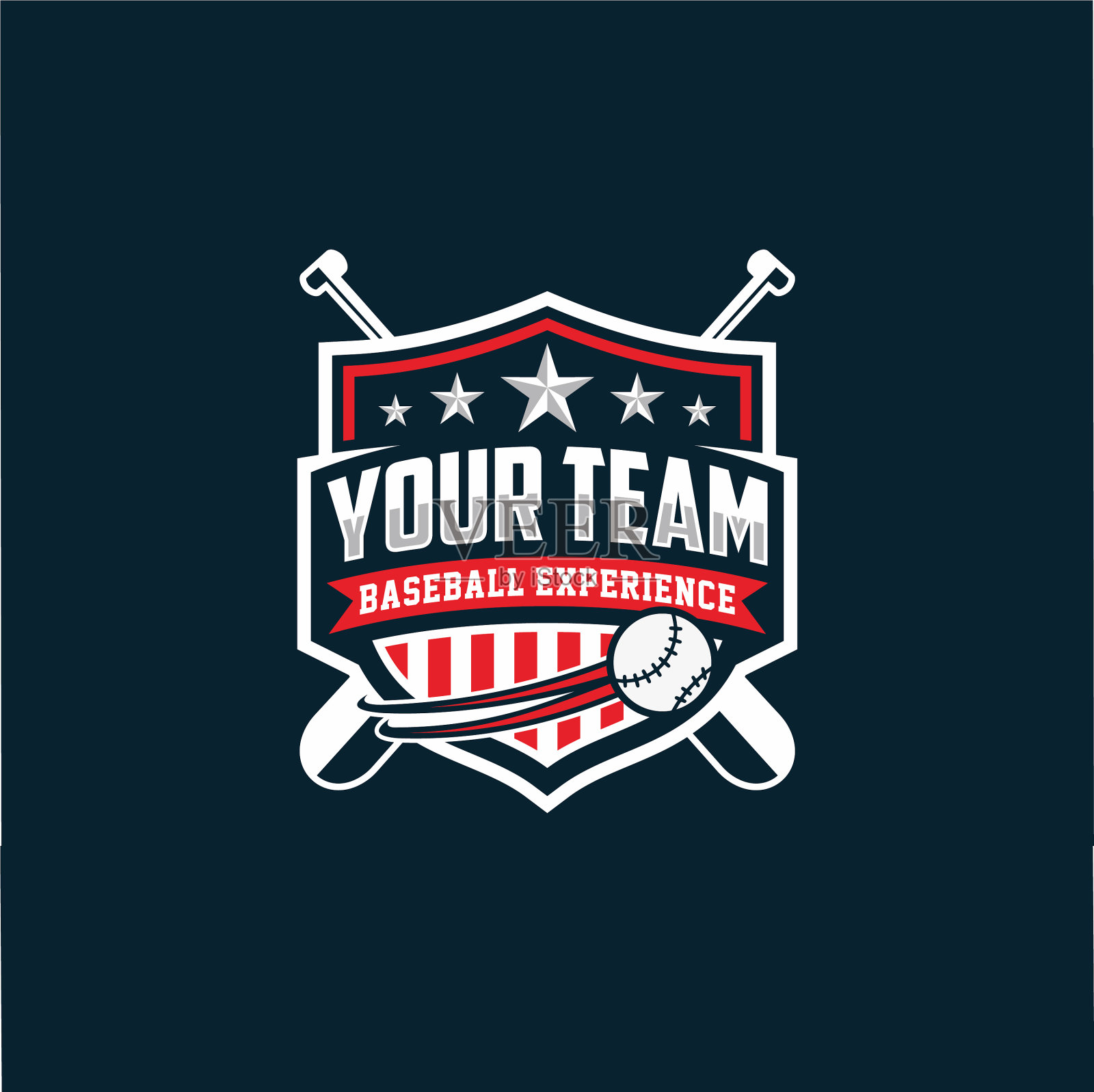 现代职业棒球模板logo设计插画图片素材