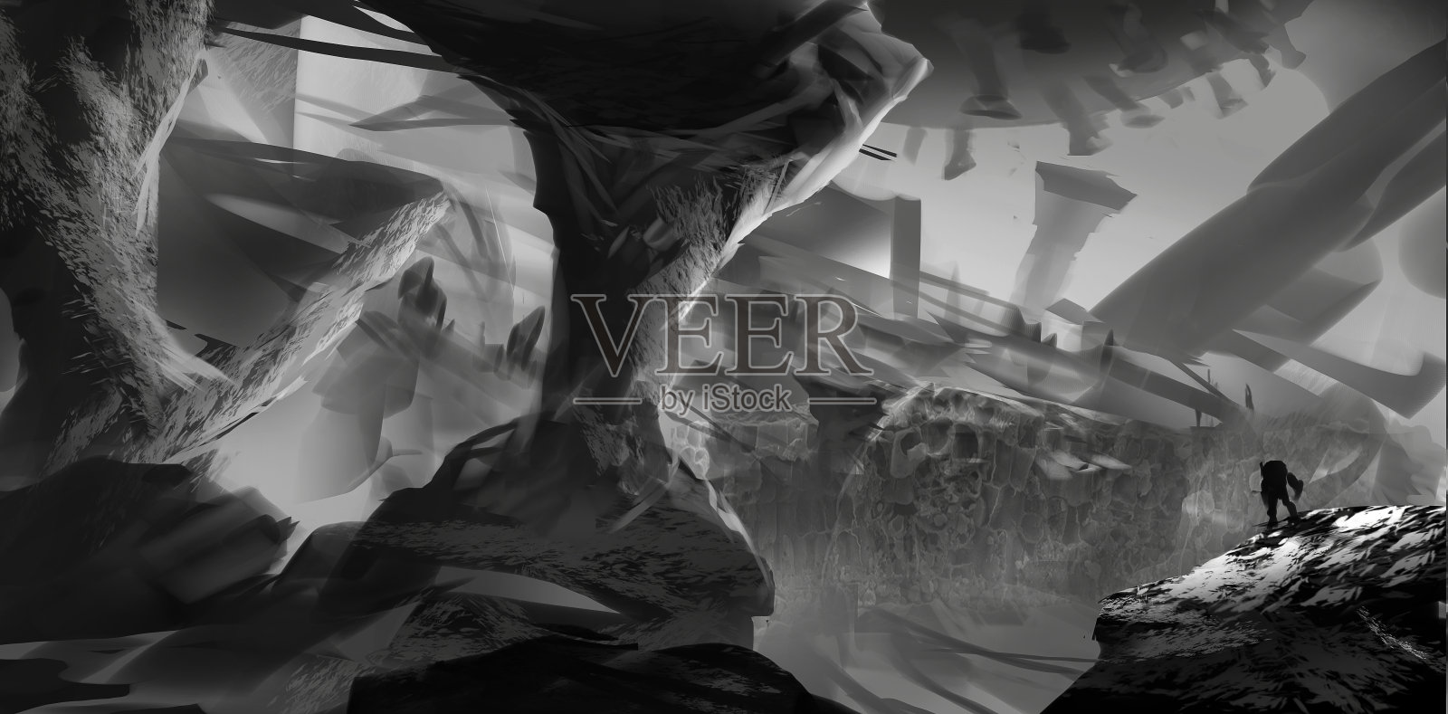 微观世界环境的数字插图插画图片素材