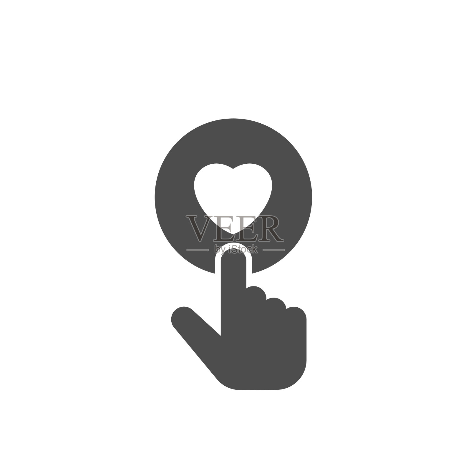 手指按捐款按钮线图标自愿捐款概念图标素材