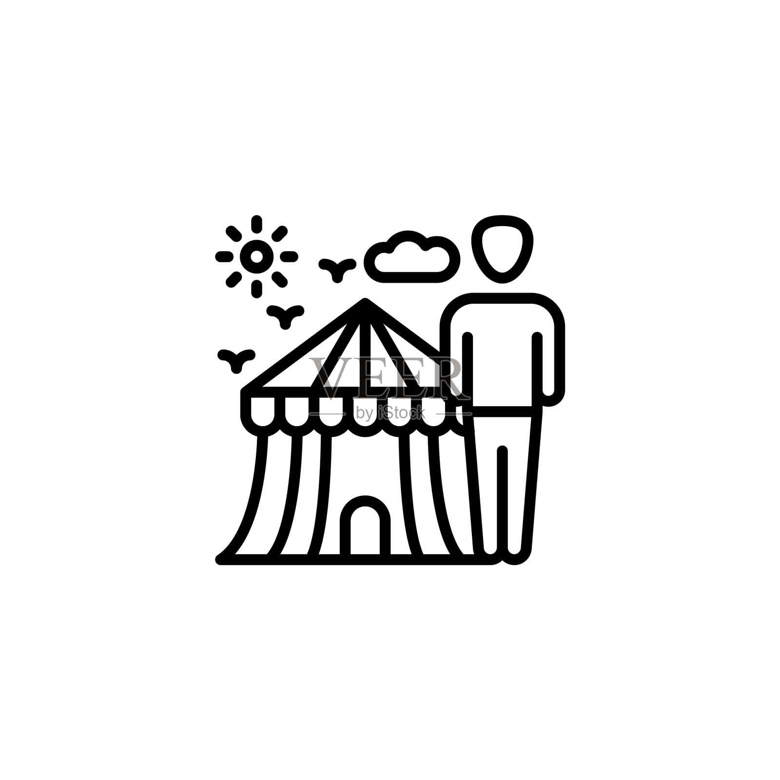 巨人图标的标志插画图片素材