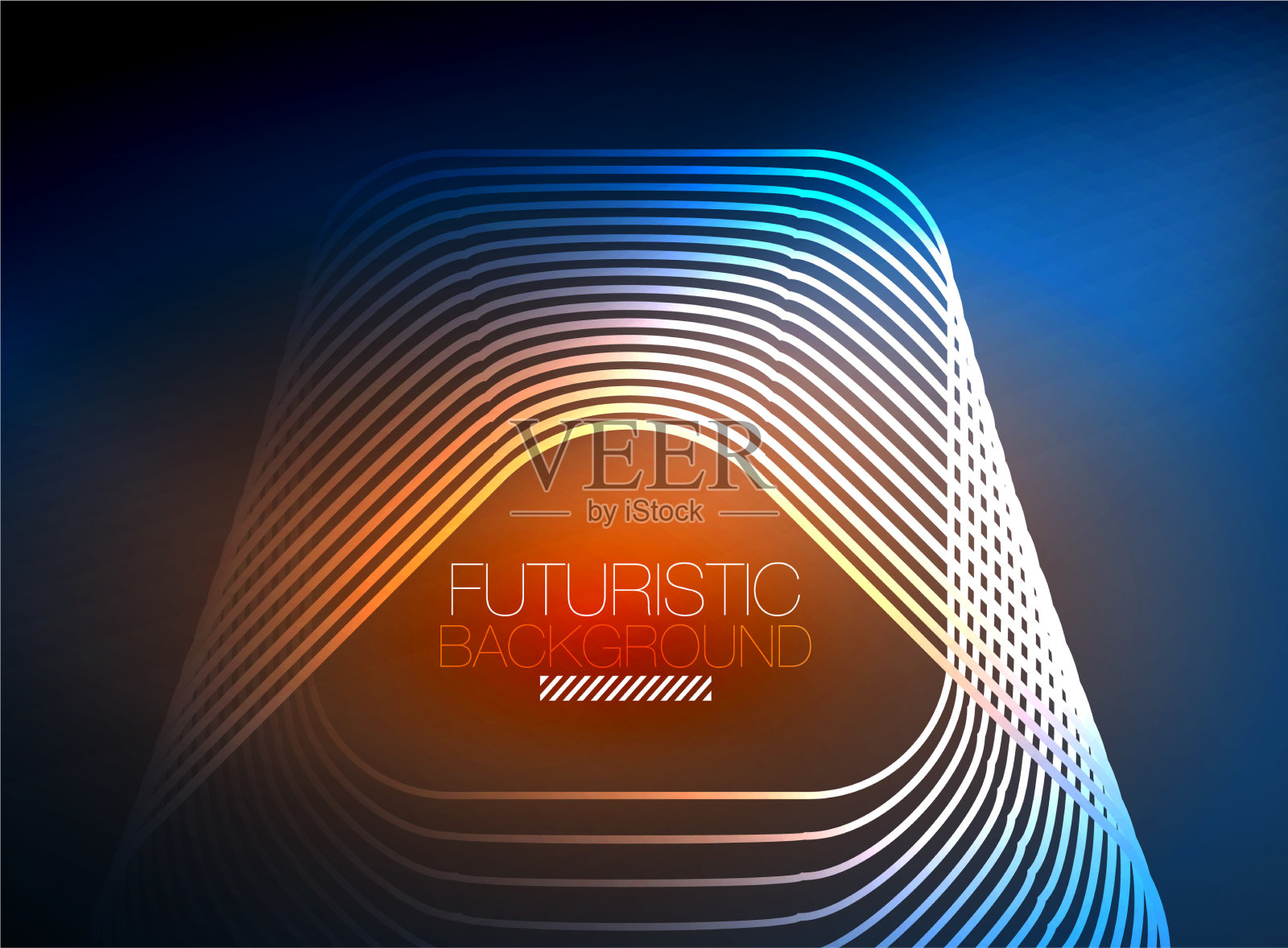 霓虹色方形轮廓线抽象背景插画图片素材