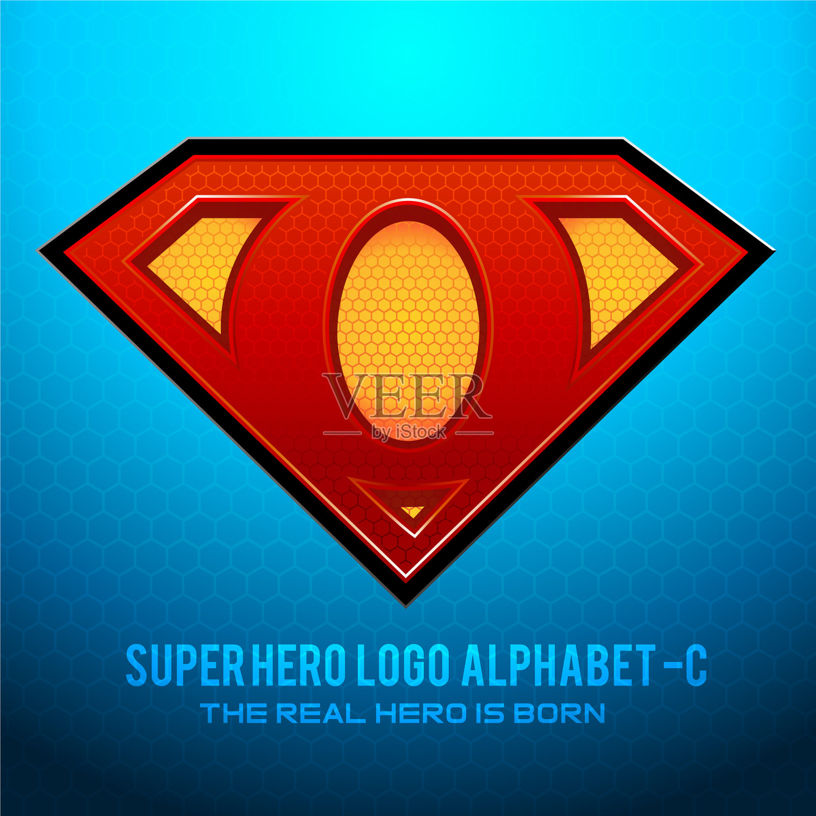 超级英雄的标志是字母o插画图片素材