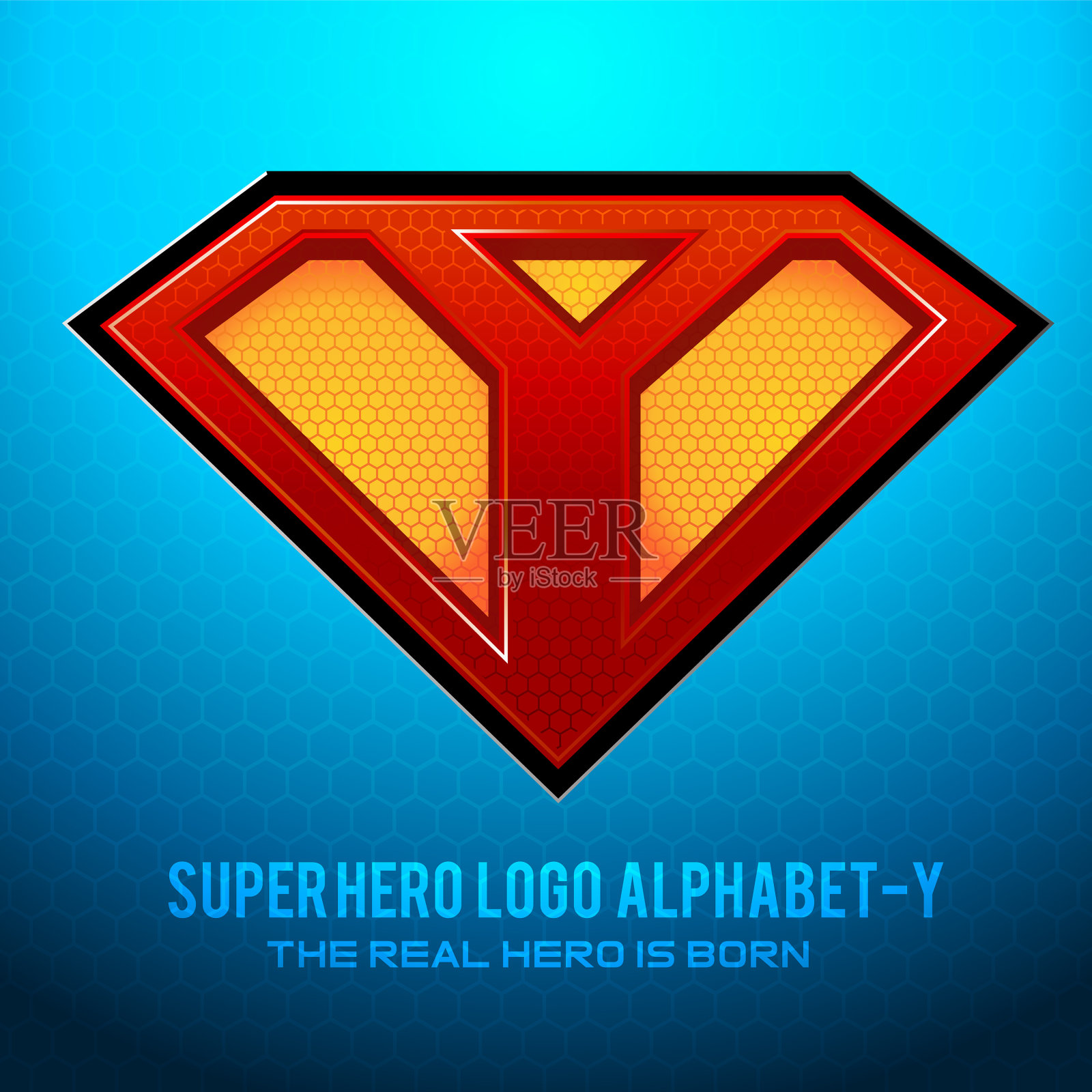 超级英雄的标志图标与字母y插画图片素材