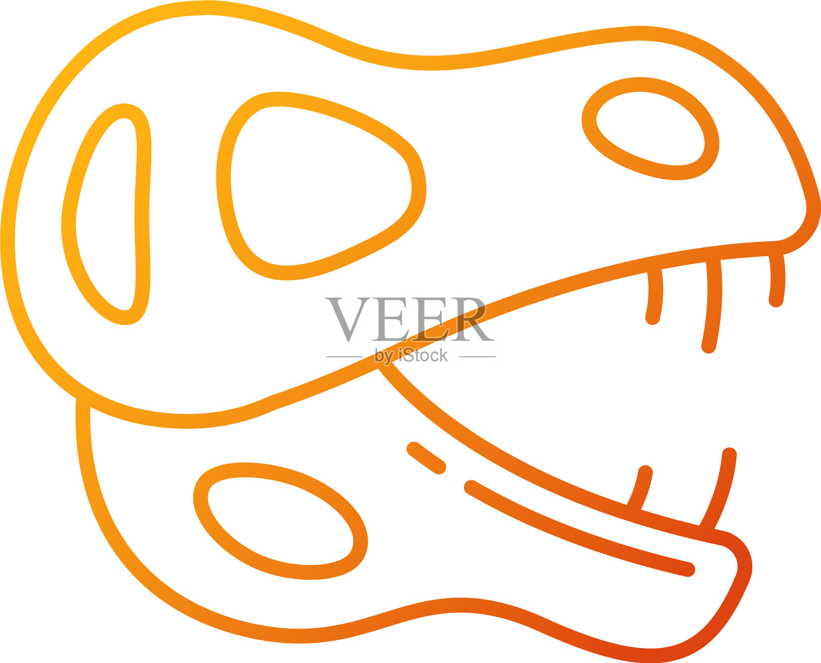 恐龙骨骼梯度线性图标设计元素图片