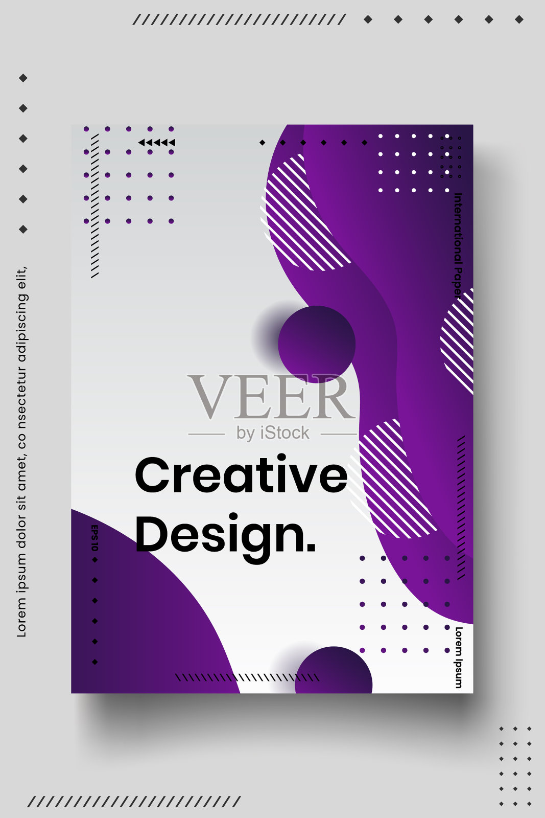 封面设计模板设置抽象的线条插画图片素材