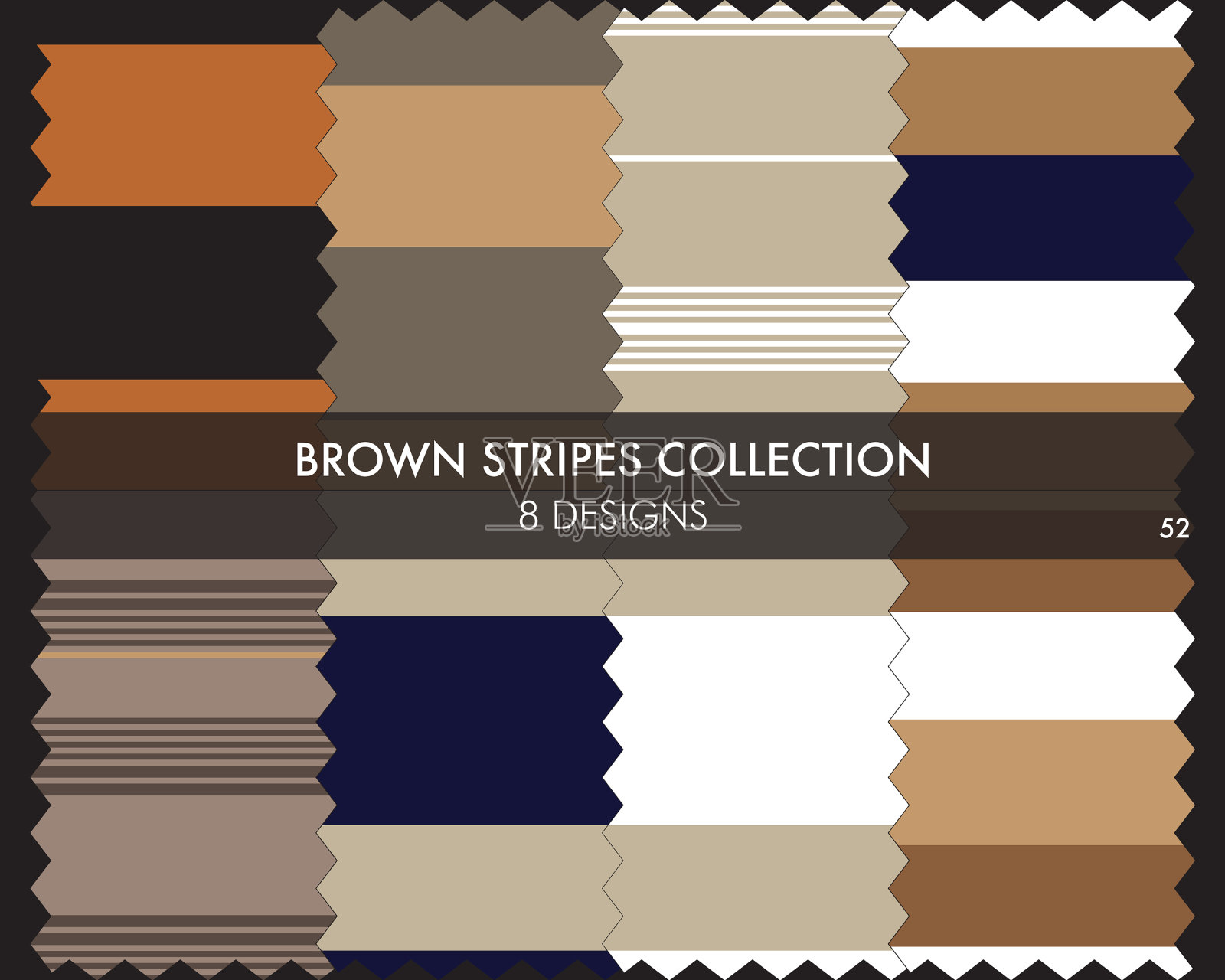 棕色条纹无缝图案集合插画图片素材