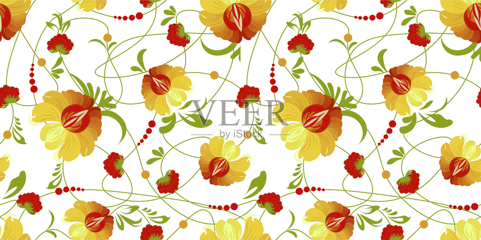 乌克兰民族图案佩特里科夫斯卡娅绘画插画图片素材